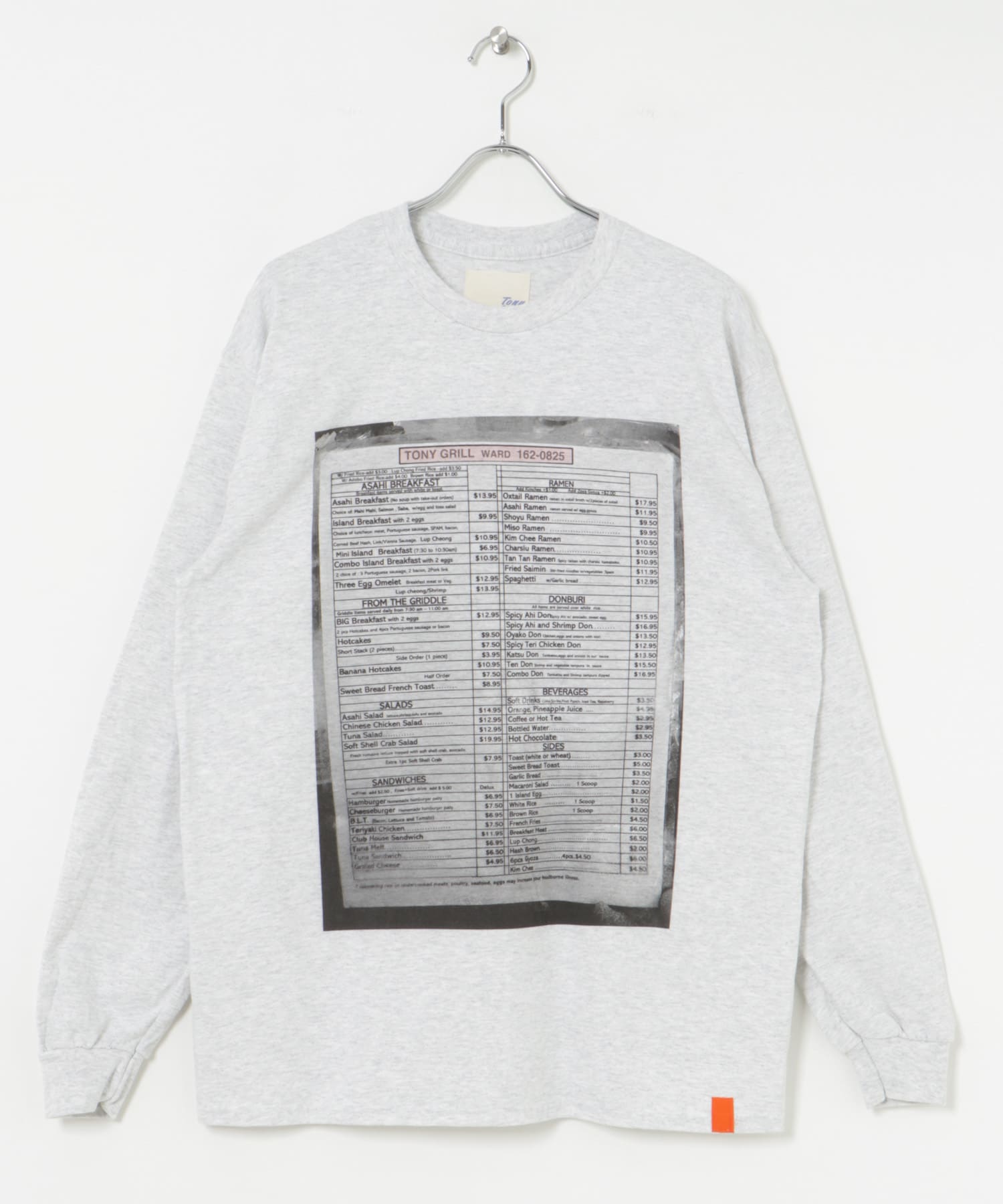 TONY　TONY GRILL LONG-SLEEVE T-SHIRTS ASH L