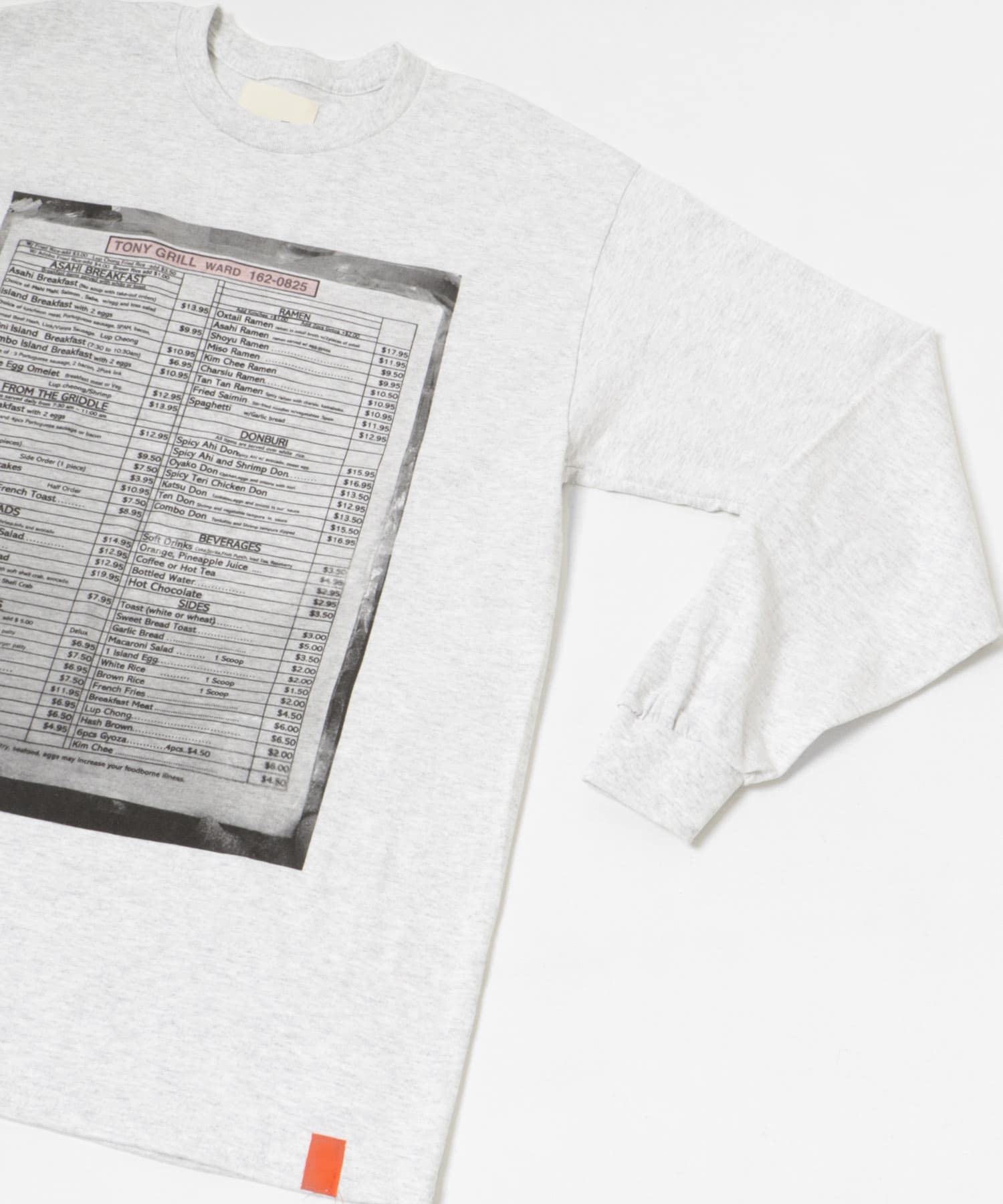 TONY　TONY GRILL LONG-SLEEVE T-SHIRTS ASH L