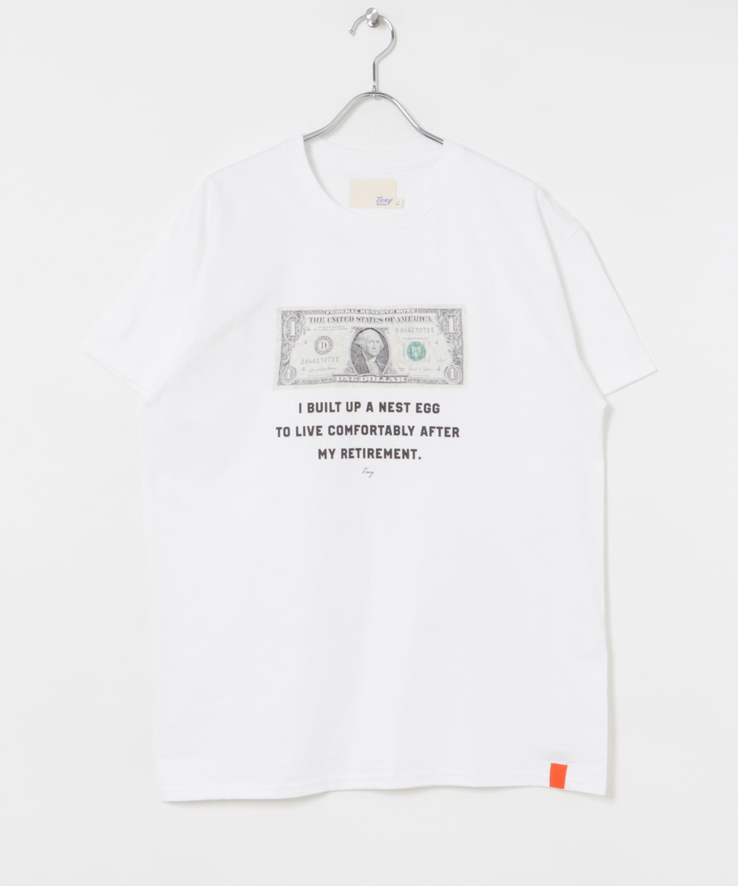 TONY　DOLLAR TEE WHT S
