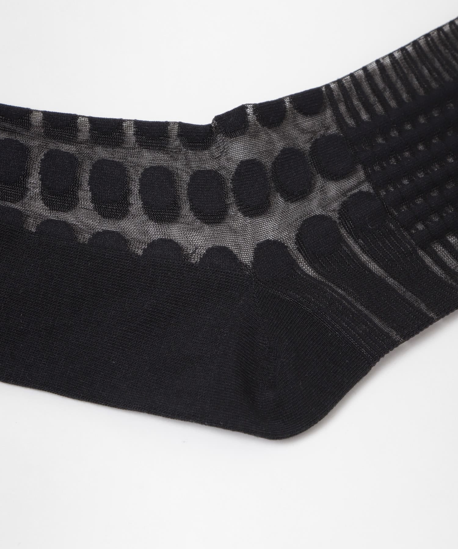 2ND PALETTE　dot knee high tulle socks black L