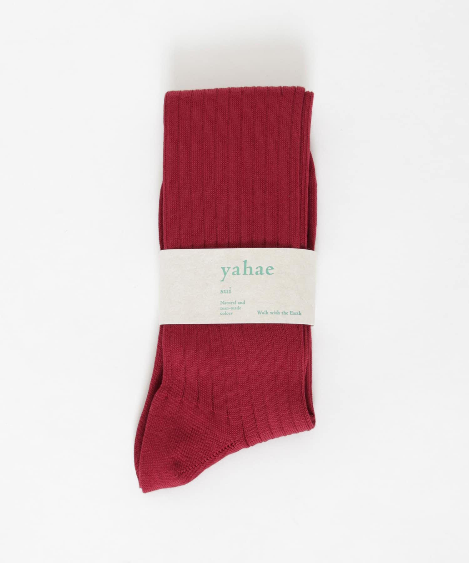 YAHAE　Organic Cotton Ribbed Knee Socks-S 10 R.Red S