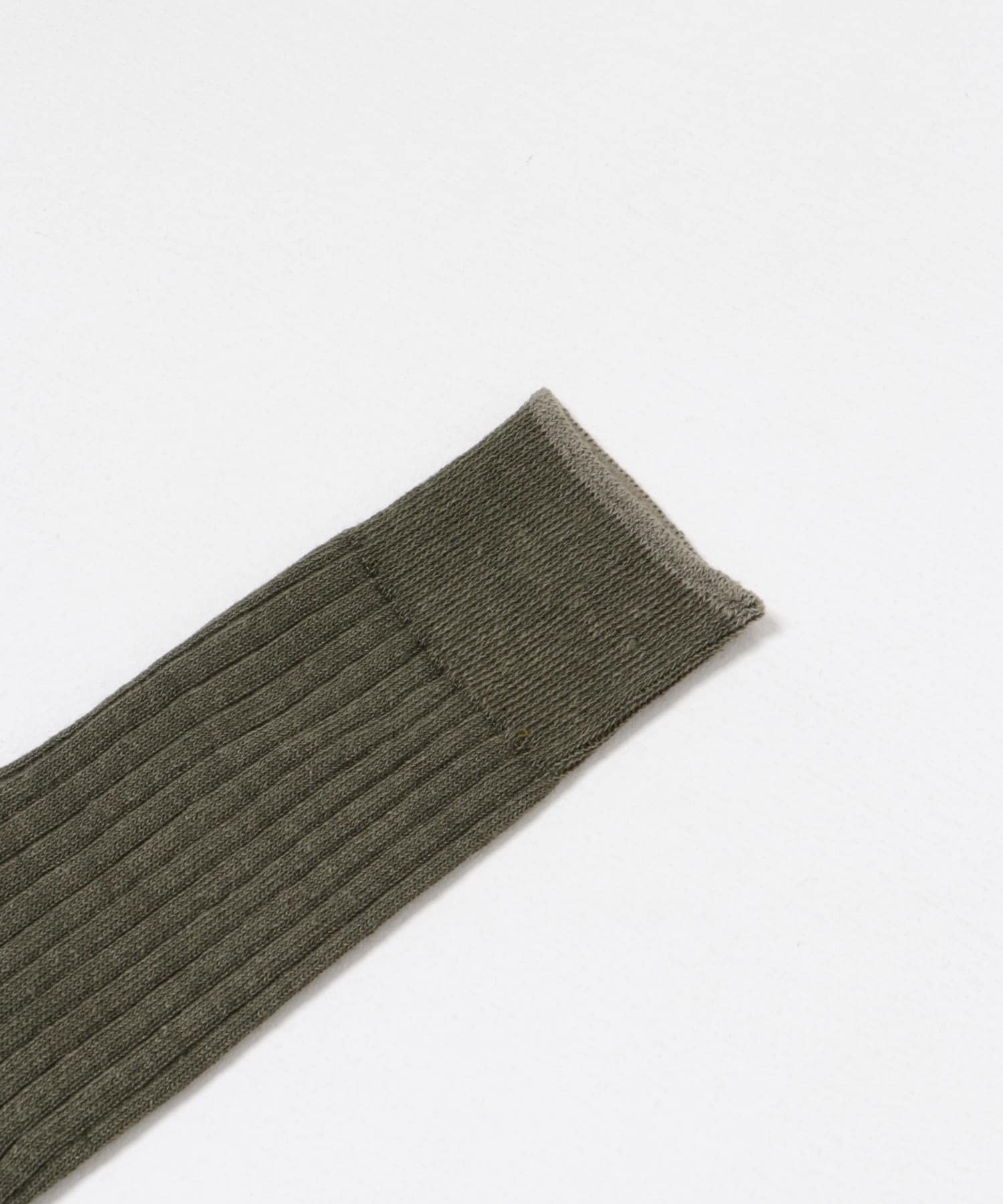 YAHAE　Linen Ribbed Socks-M 23 Khaki M