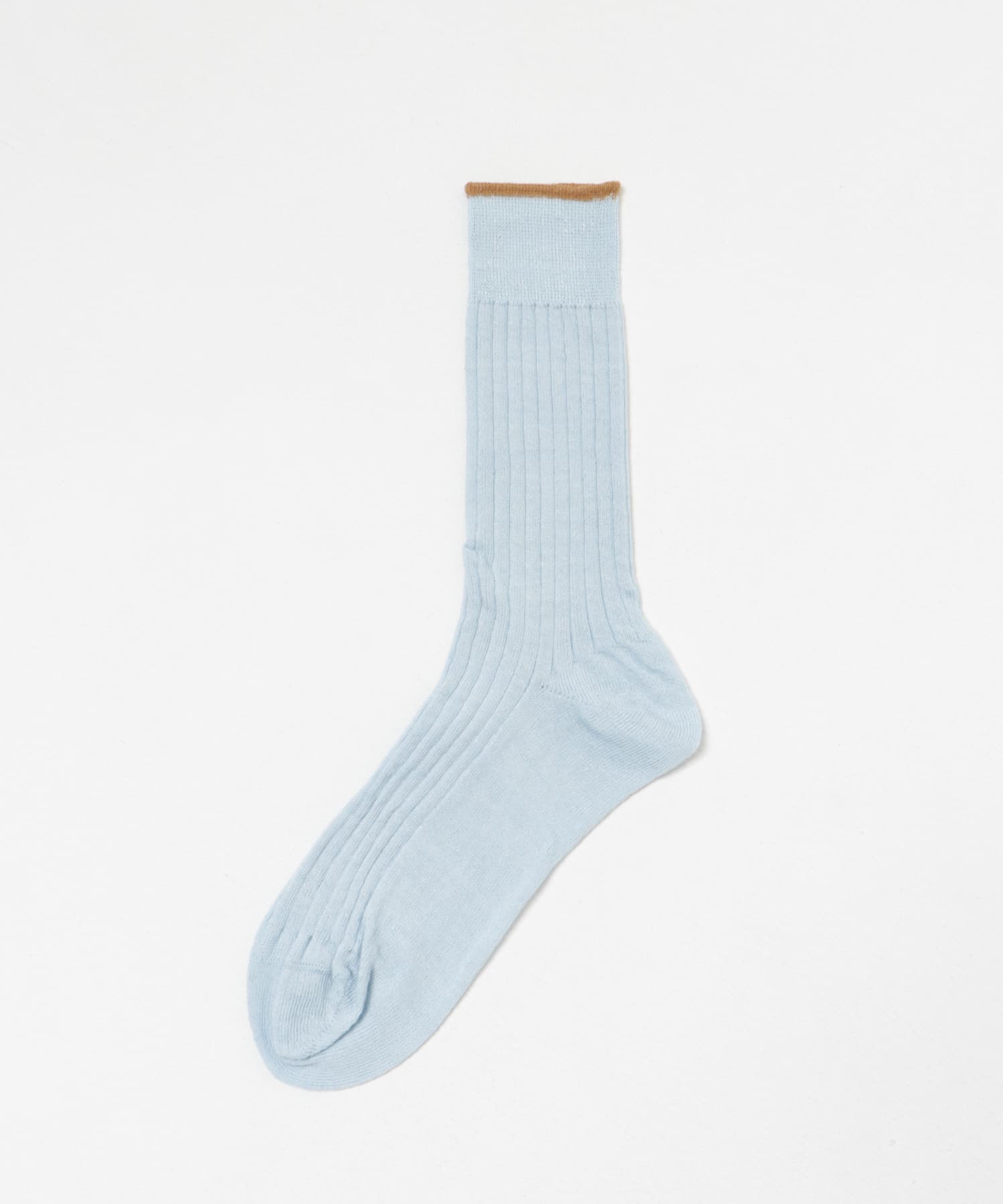 YAHAE　Linen Ribbed Socks-S 14 P.Blue S