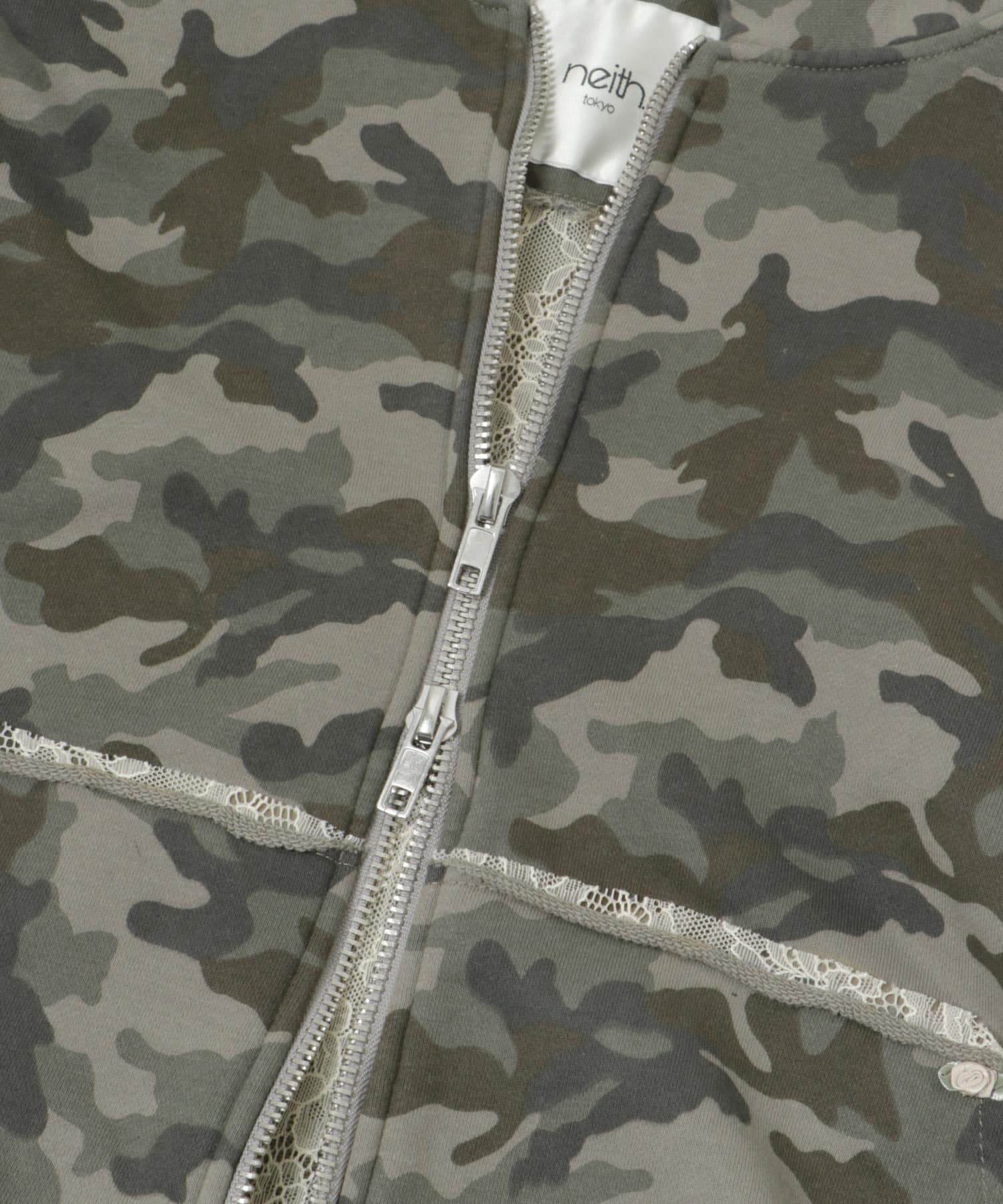 neith.tokyo　Layered Crush Hoodie-CAMO CAMO×GR FREE