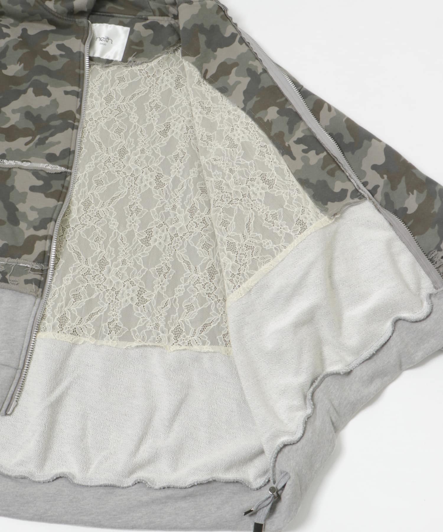 neith.tokyo　Layered Crush Hoodie-CAMO CAMO×GR FREE