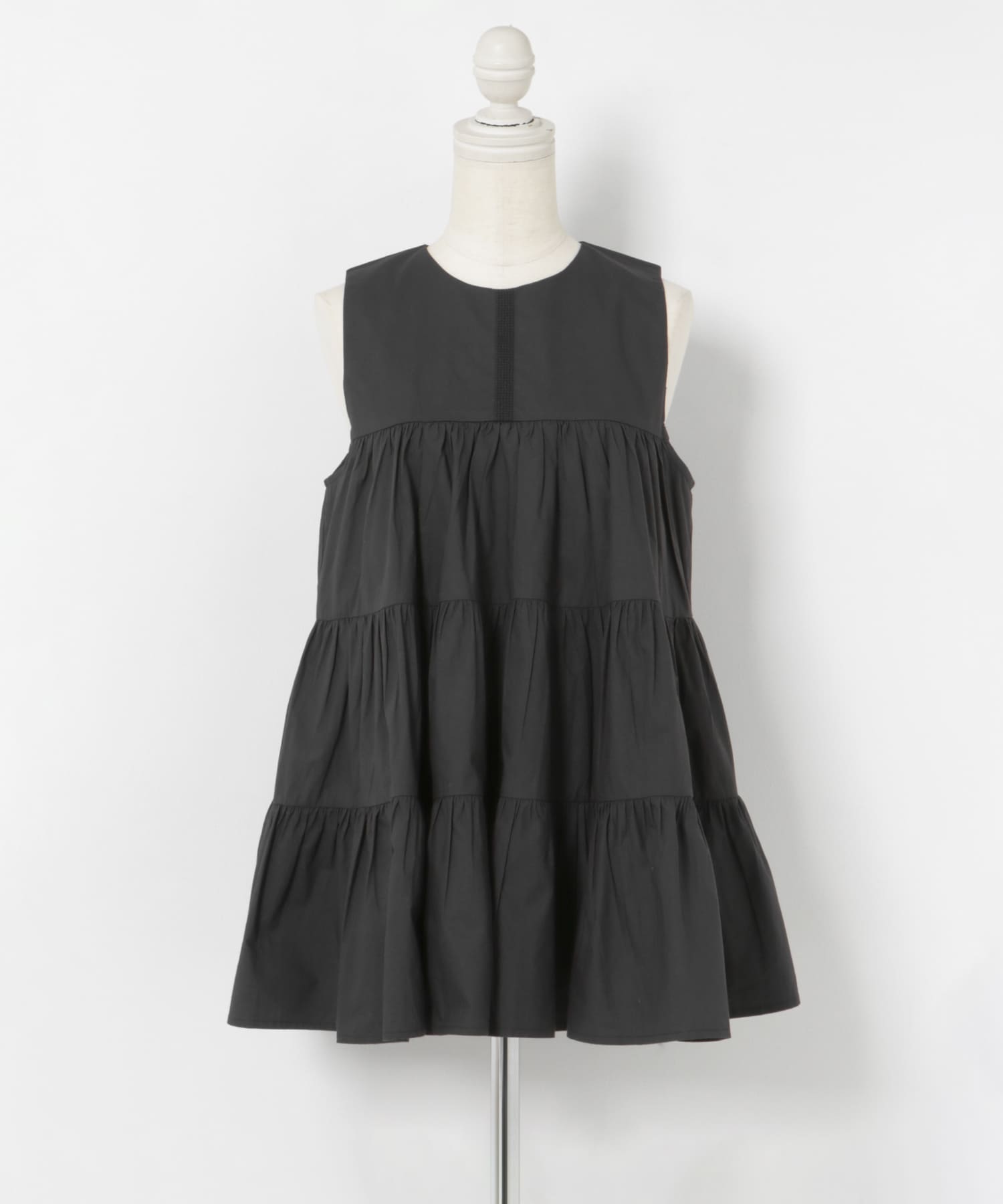 FANAKA　Poplin tiered blouse BLACK FREE