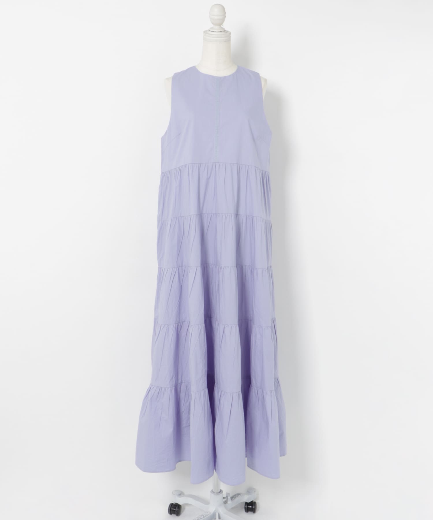 FANAKA　Poplin tiered dress 024BLU FREE