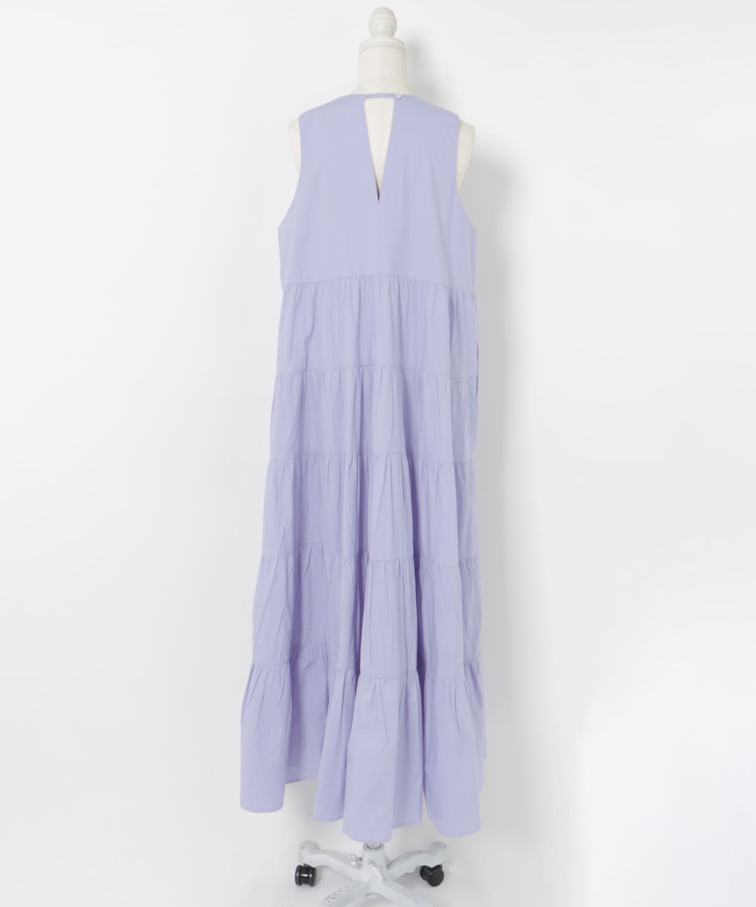 FANAKA　Poplin tiered dress 024BLU FREE