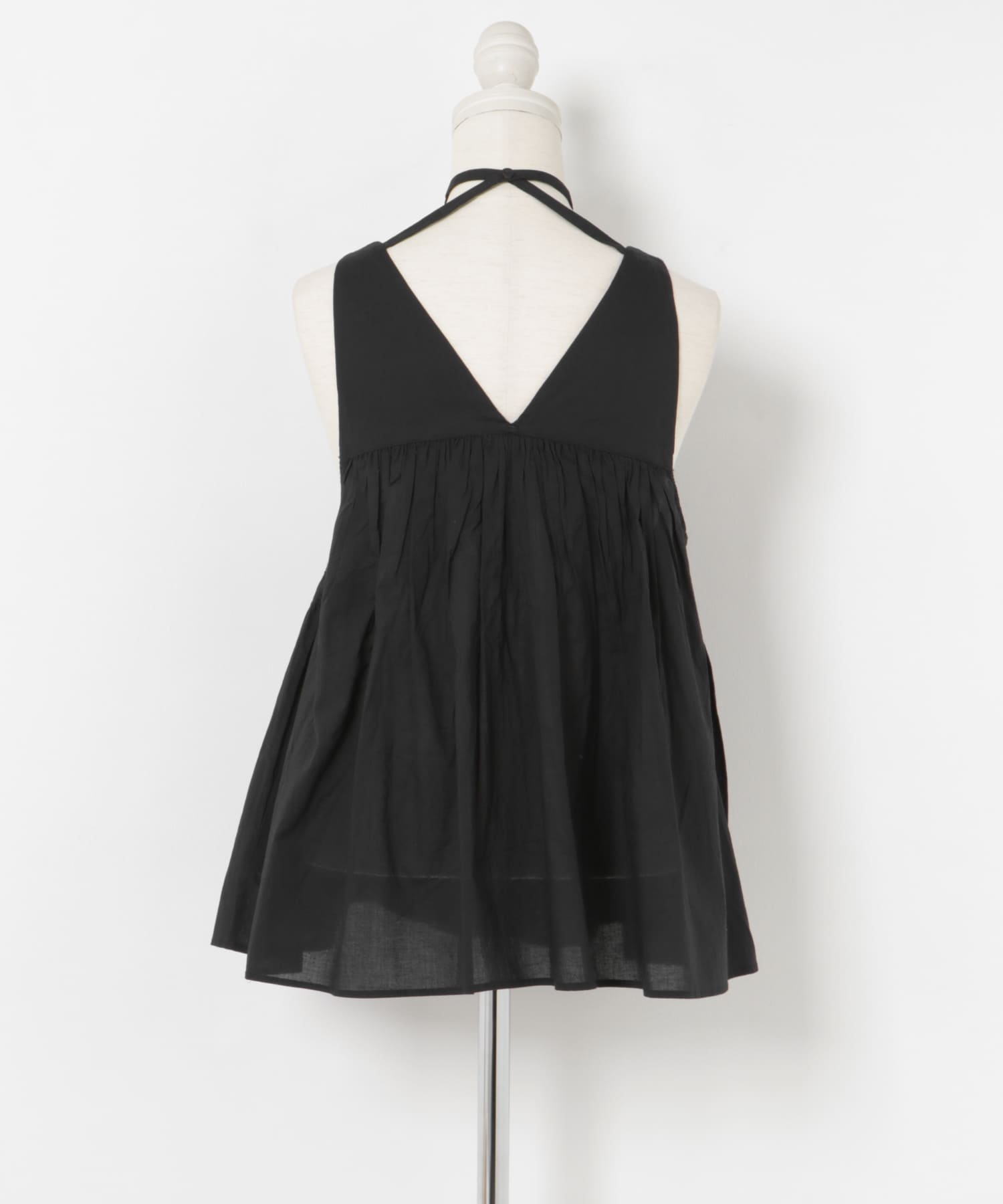 FANAKA　Smocked blouse BLACK FREE