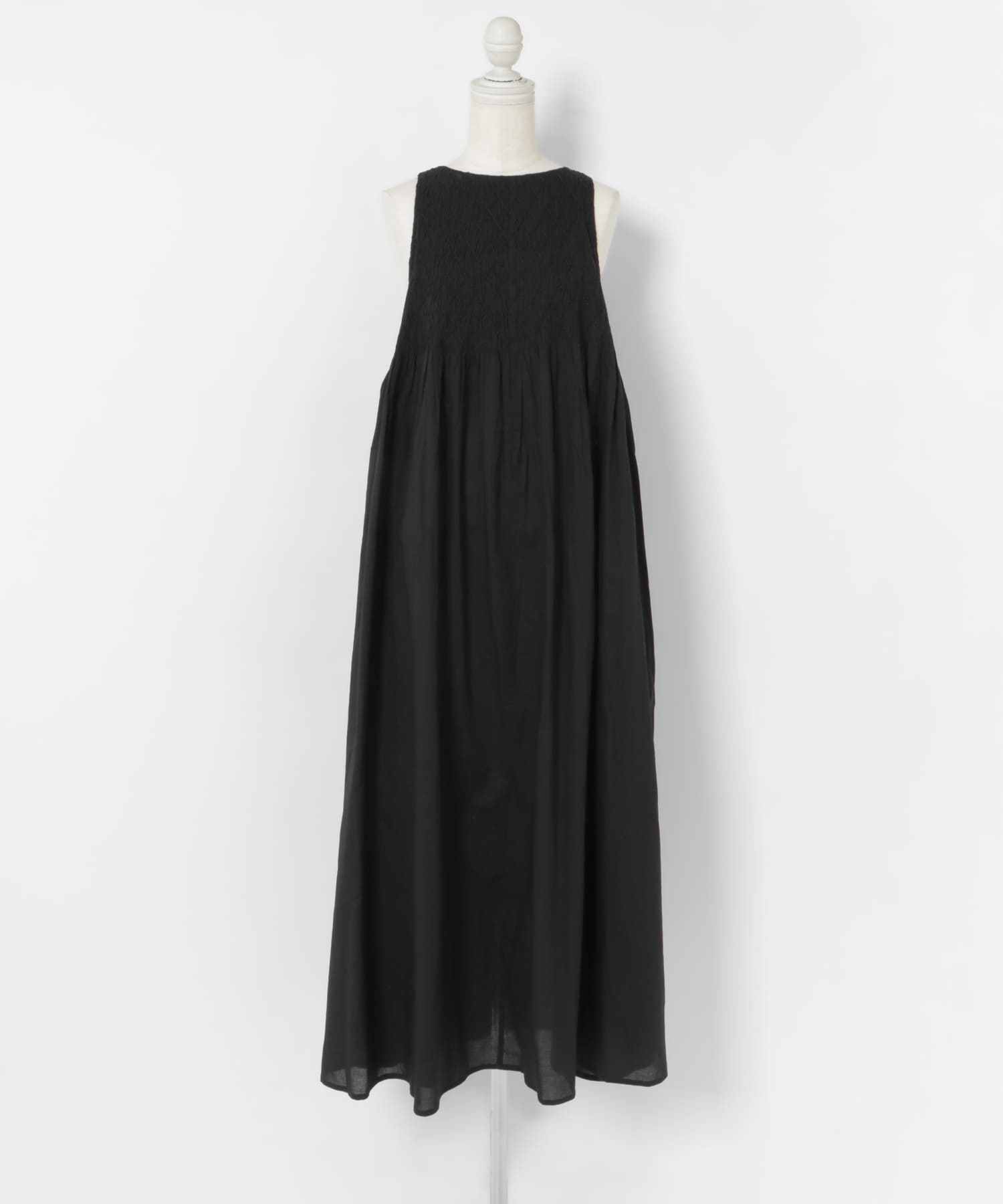FANAKA　Smocked dress BLACK FREE