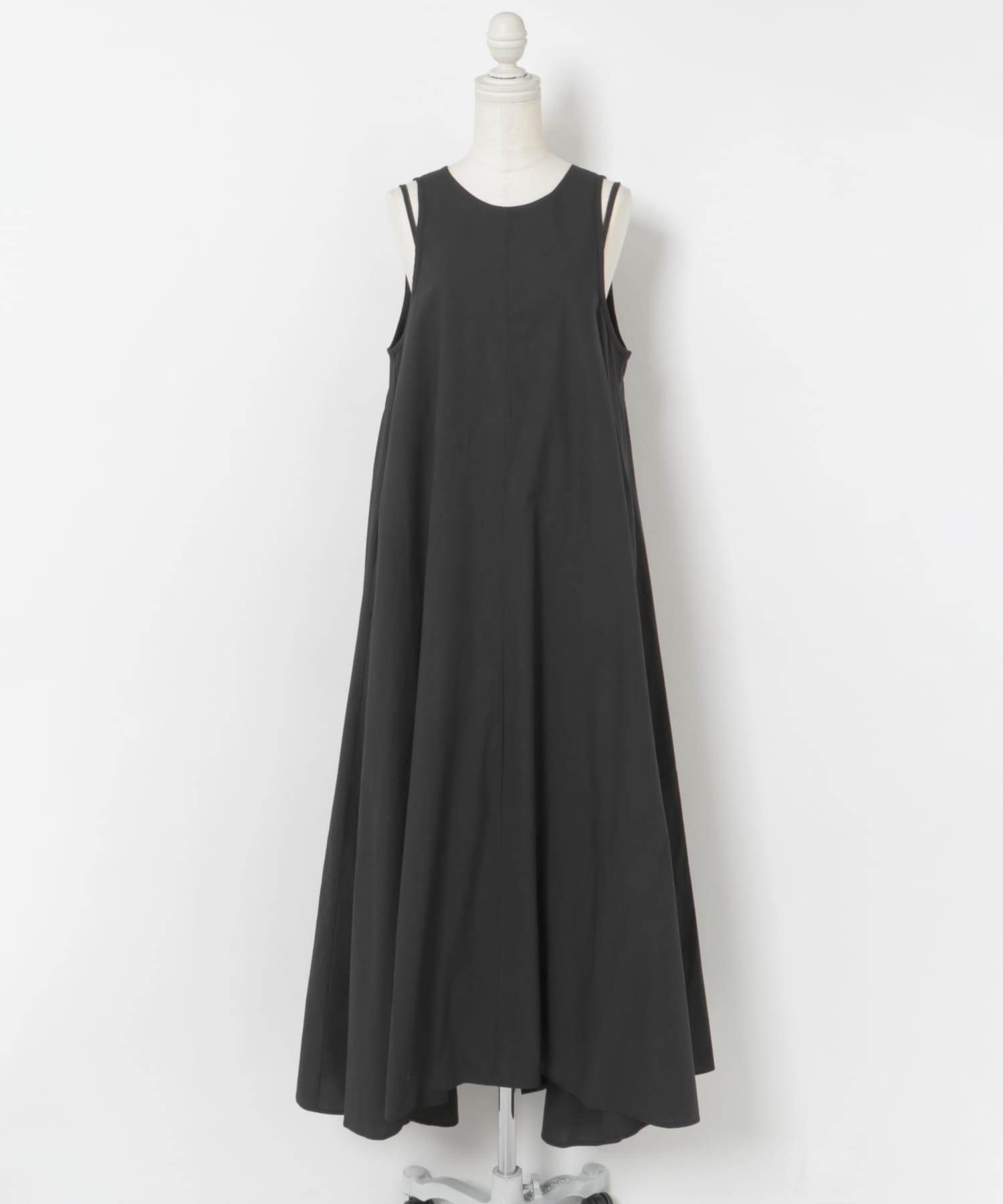 FANAKA　Poplin Spread Dress BLACK FREE