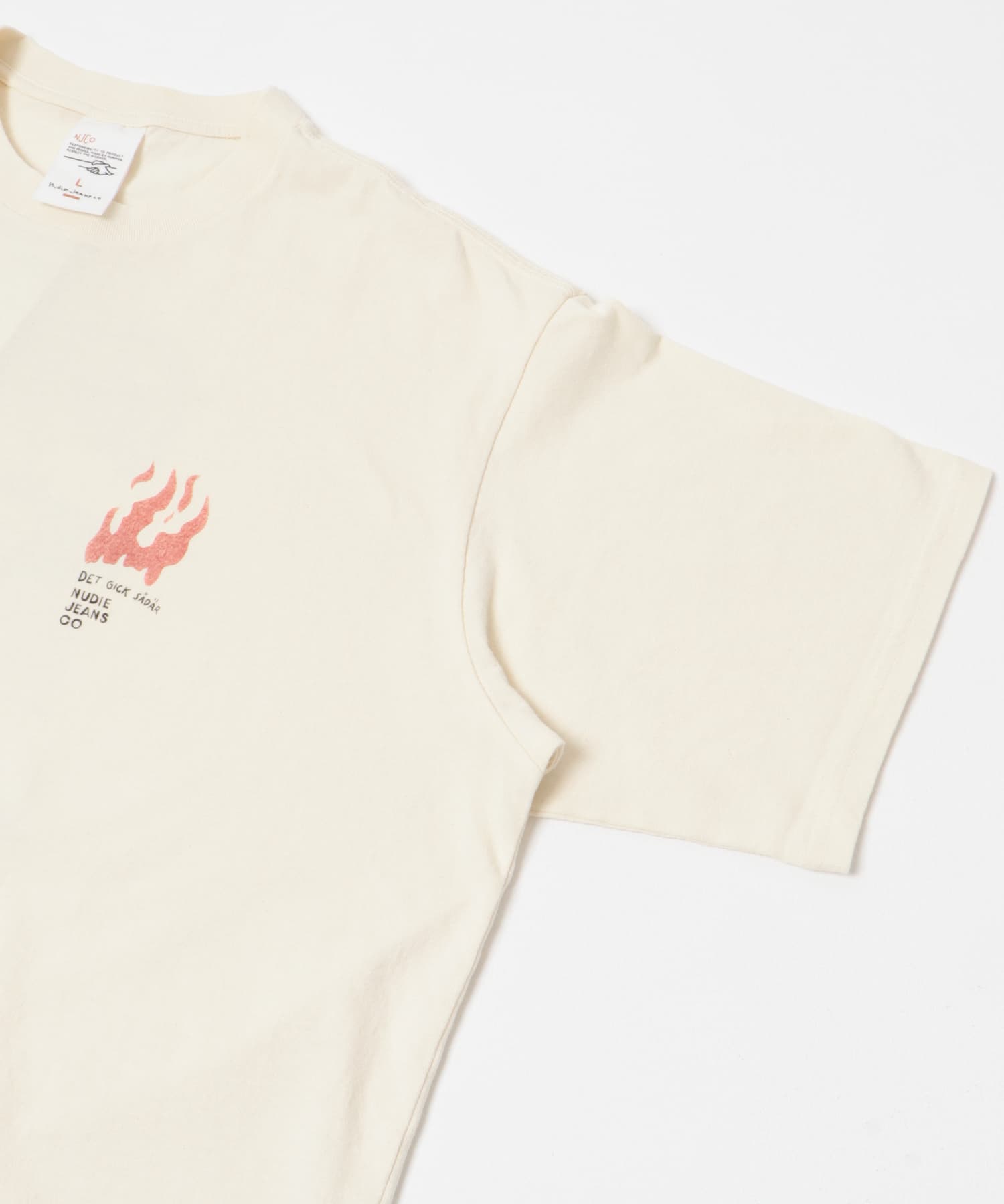NUDIE JEANS　Koffe Fails T-Shirt Ecru M