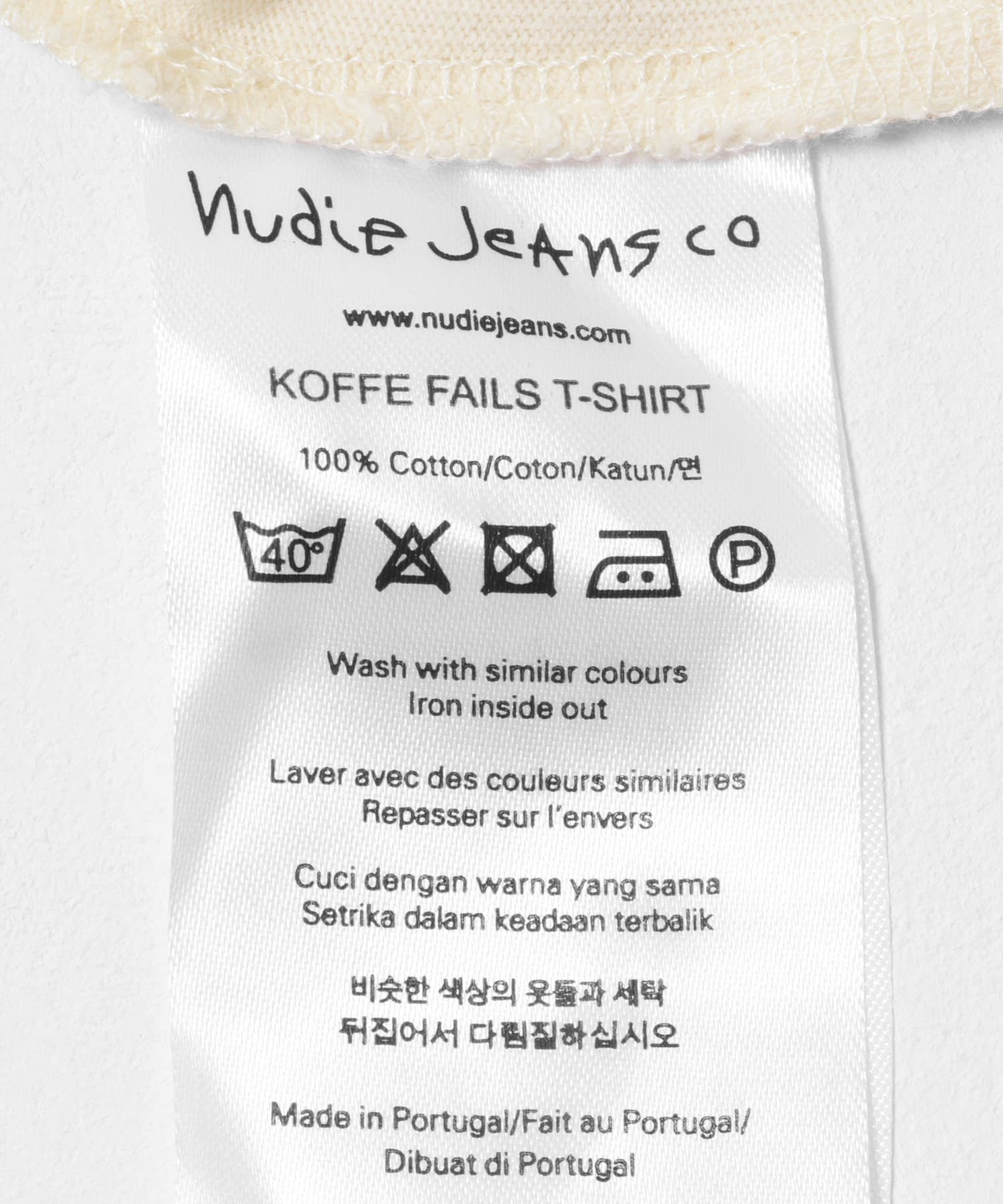 NUDIE JEANS　Koffe Fails T-Shirt Ecru M