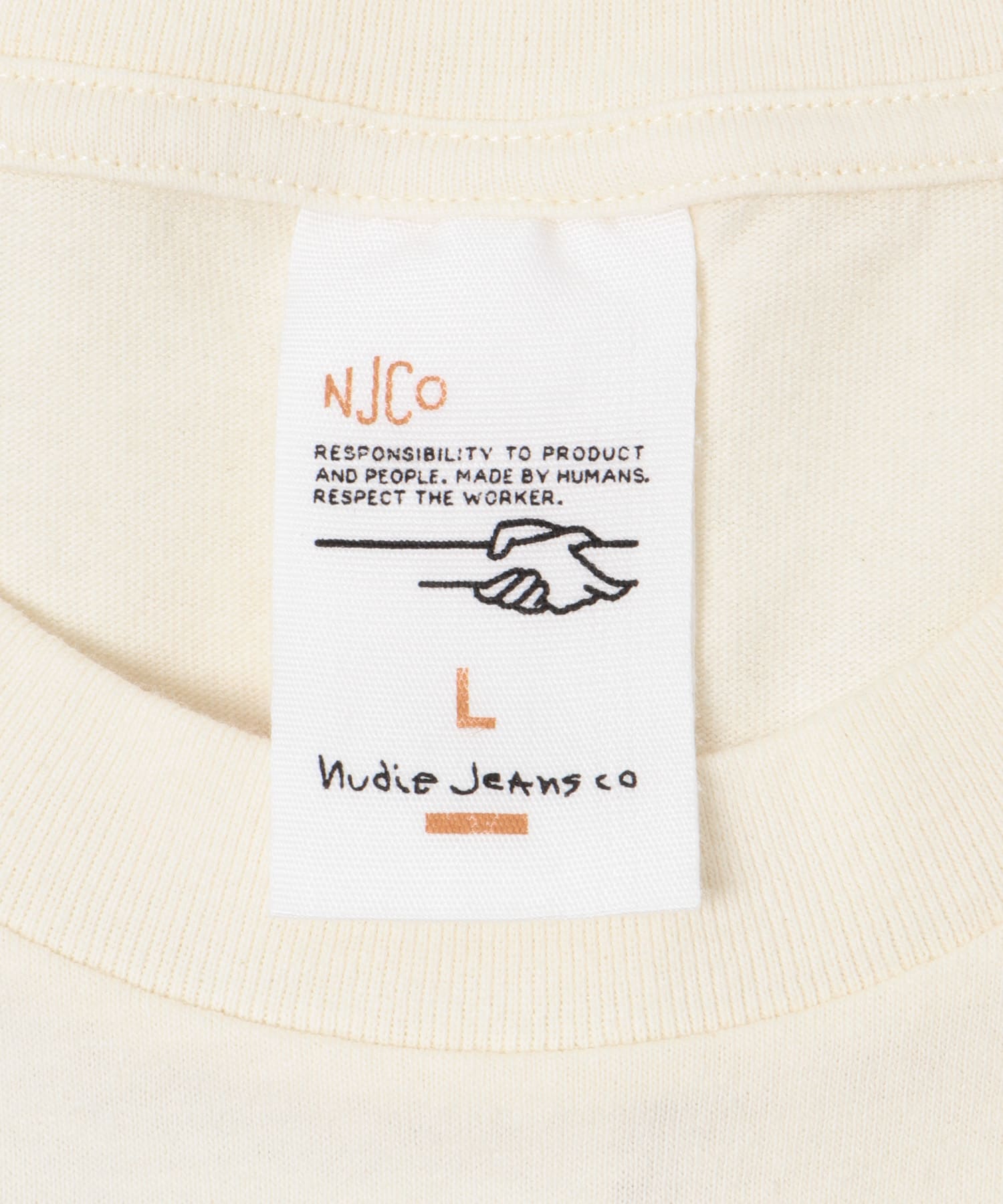NUDIE JEANS　Roy Frown T-Shirt Ecru M