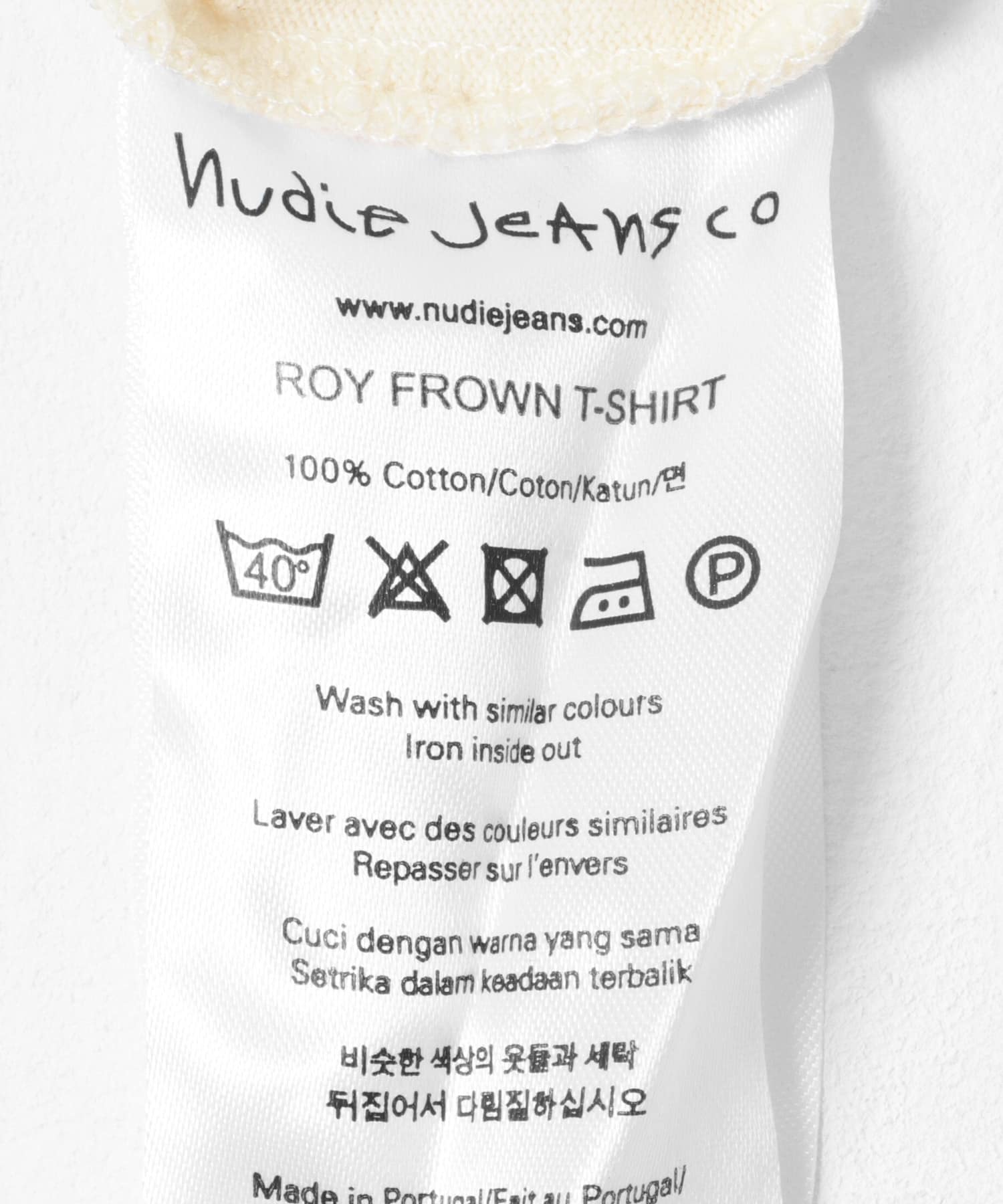 NUDIE JEANS　Roy Frown T-Shirt Ecru M