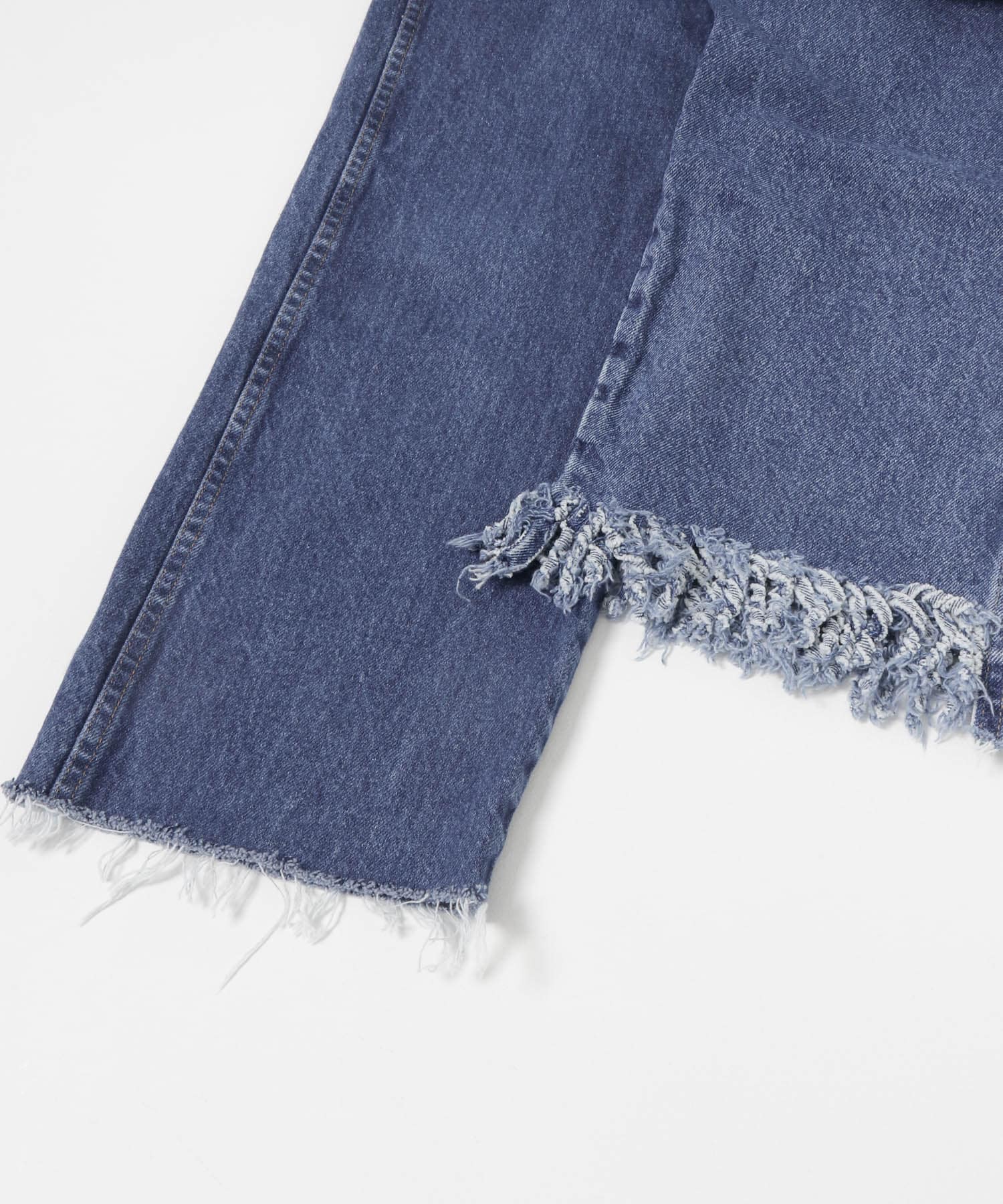 77circa　fringe denim pants 26 blue1 26