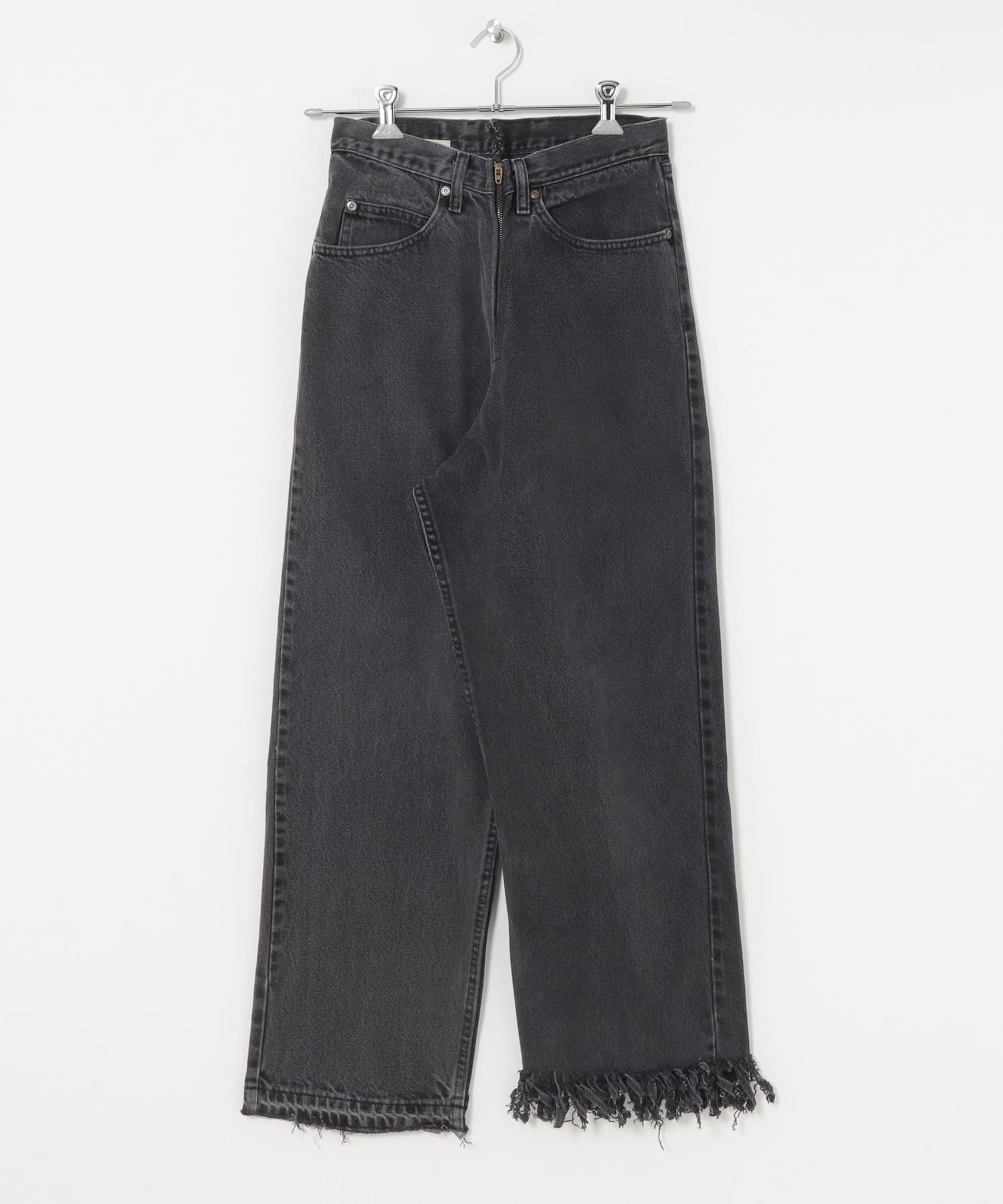 77circa　fringe denim pants 26 black2 26