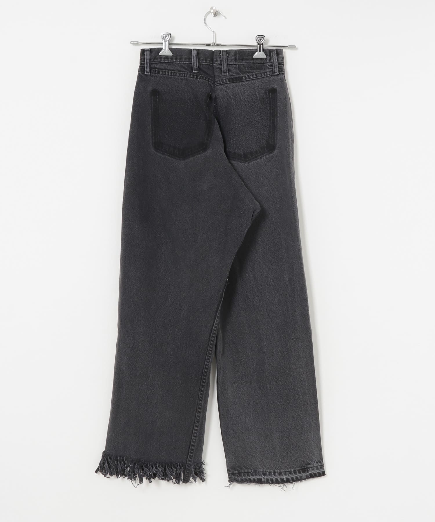 77circa　fringe denim pants 26 black2 26