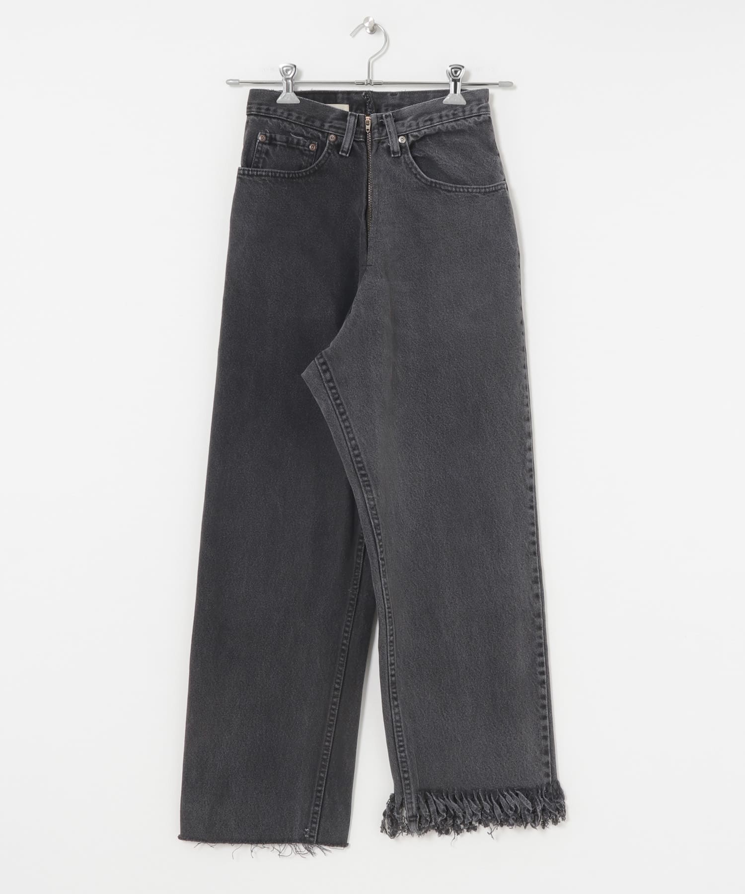 77circa　fringe denim pants 26 black3 26