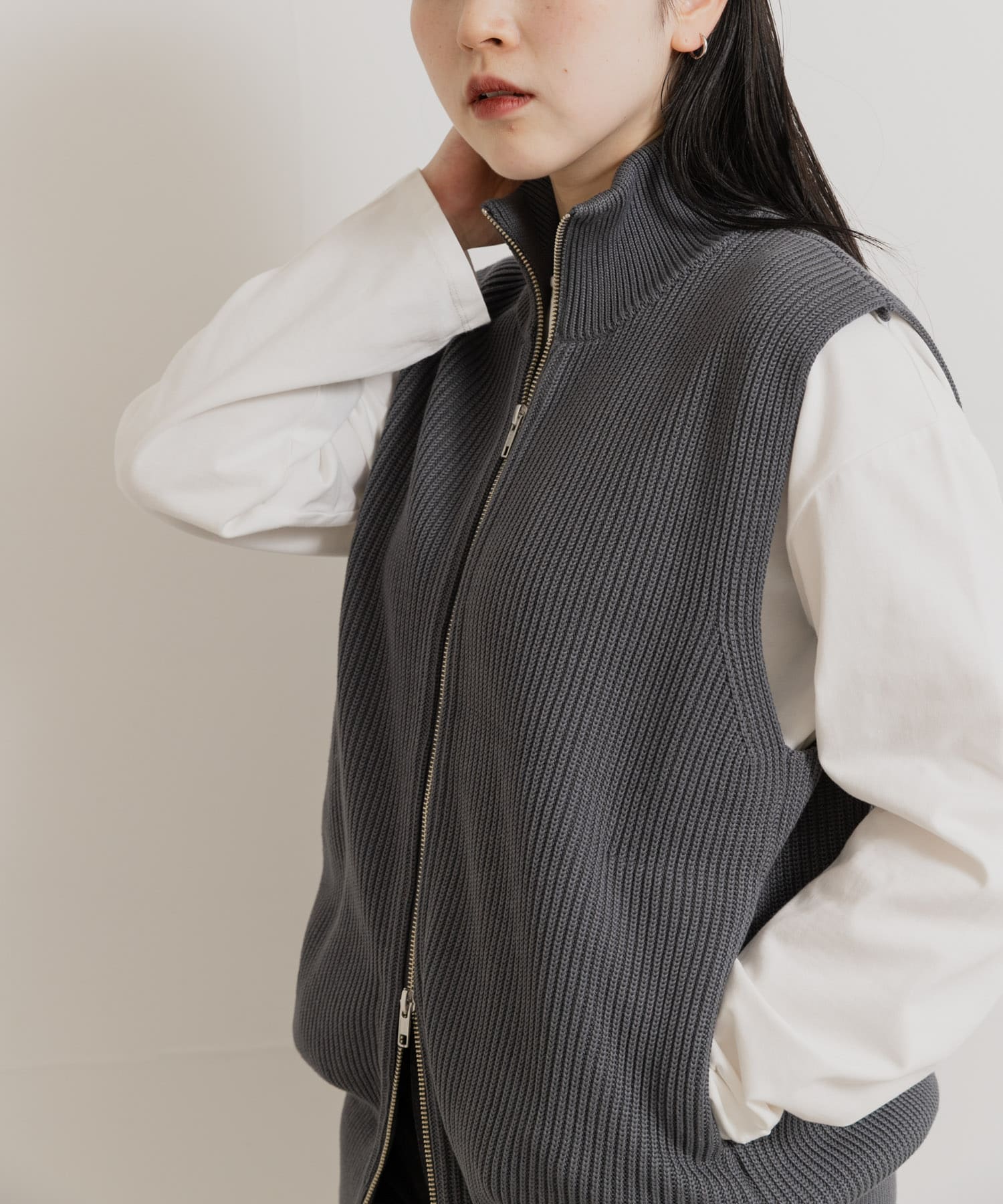 米富繊維　MERCERIZED COTTON RIB VEST