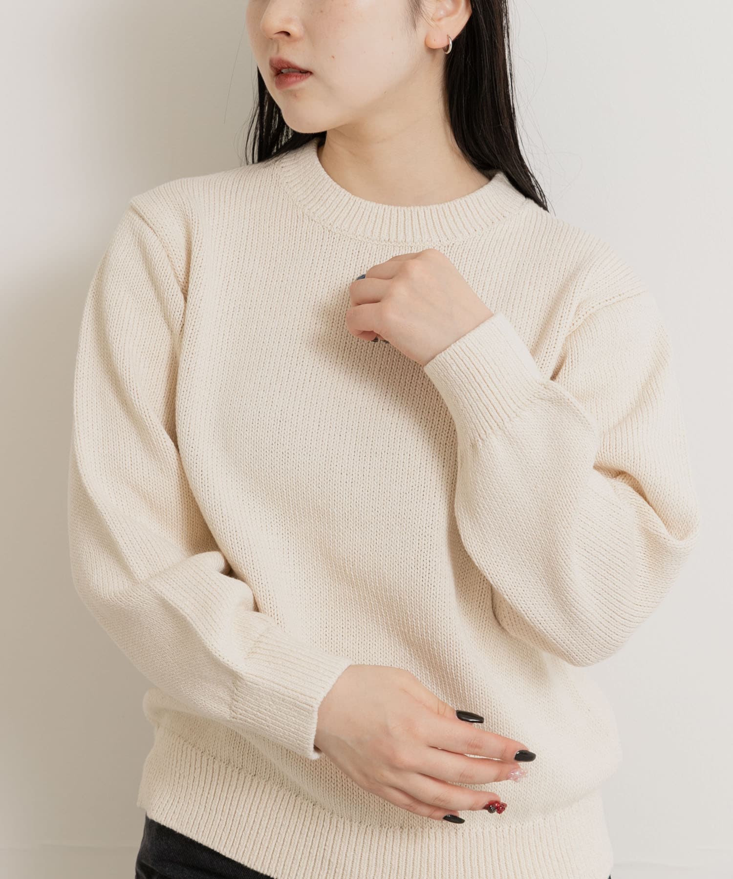 米富繊維　WASHI COTTON KNIT PULLOVER