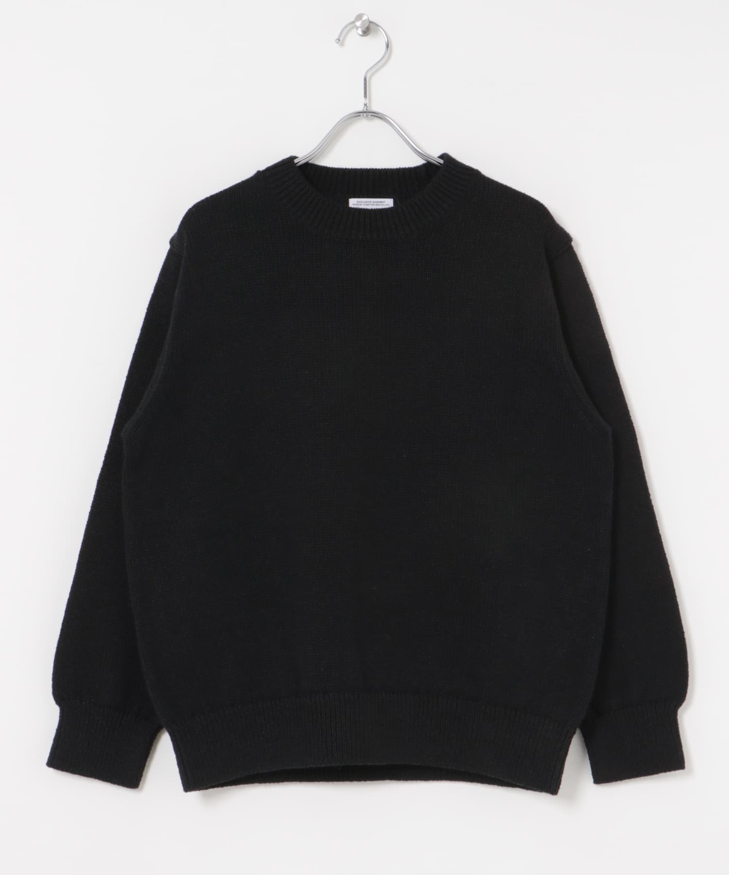 米富繊維　WASHI COTTON KNIT PULLOVER 14BLACK 1