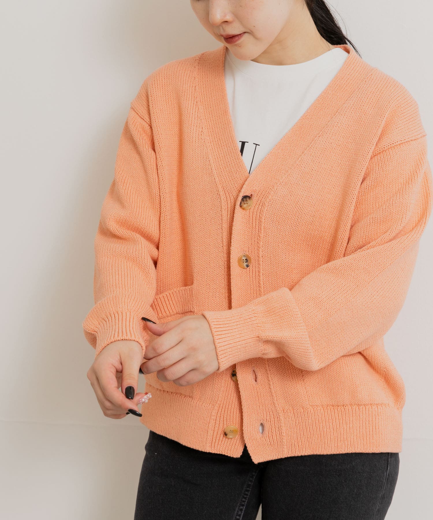 米富繊維　WASHI COTTON KNIT CARDIGAN