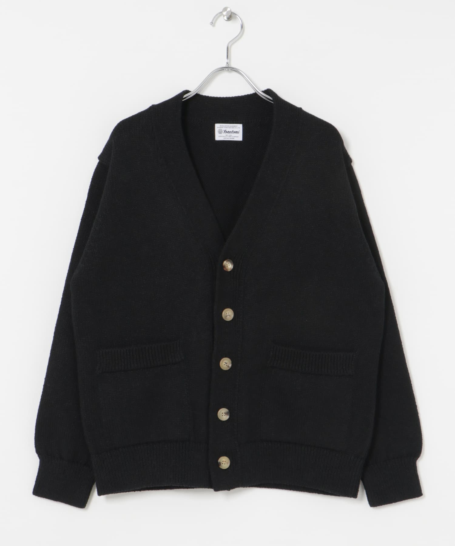 米富繊維　WASHI COTTON KNIT CARDIGAN 14BLACK 1