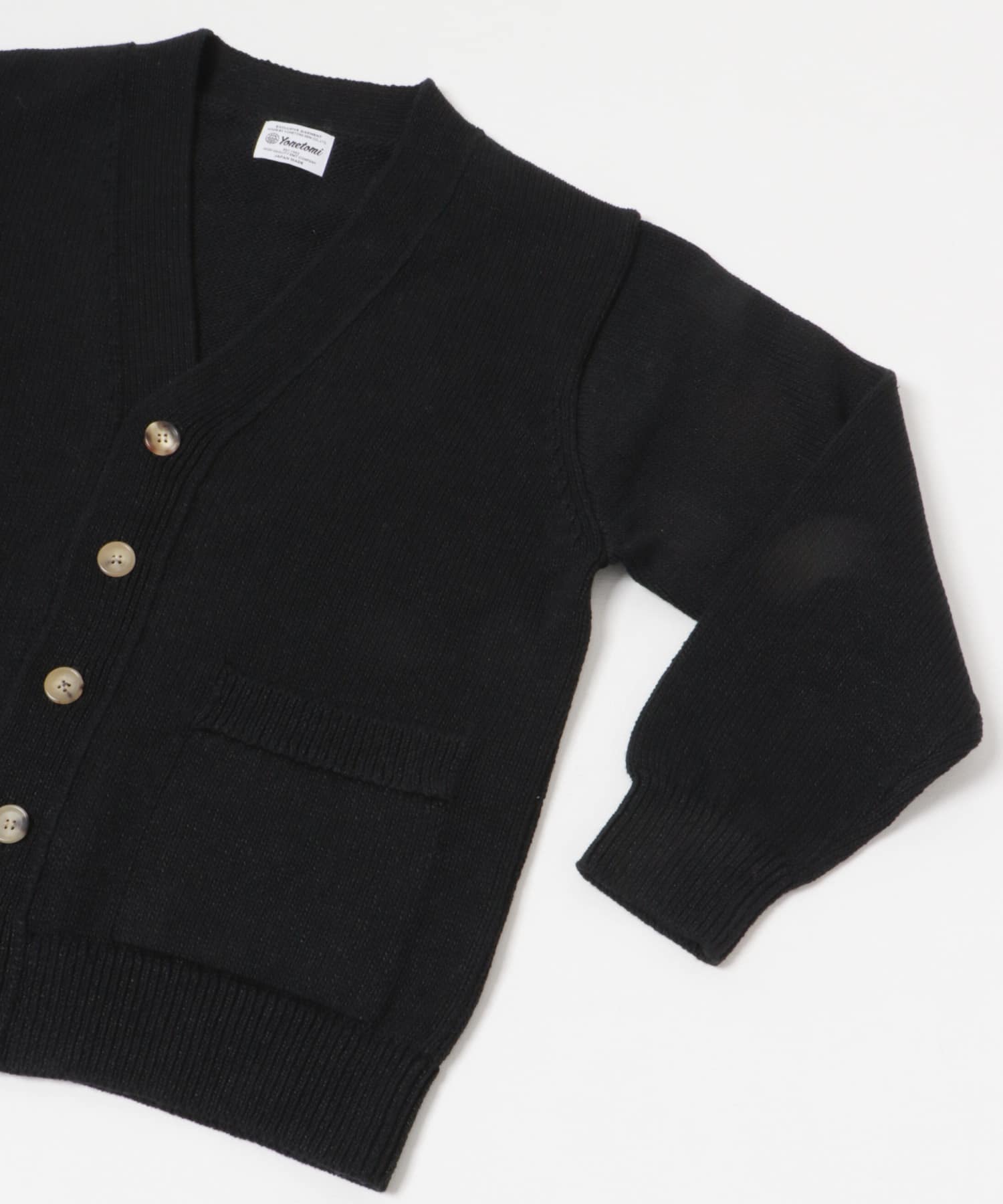 米富繊維　WASHI COTTON KNIT CARDIGAN 14BLACK 1