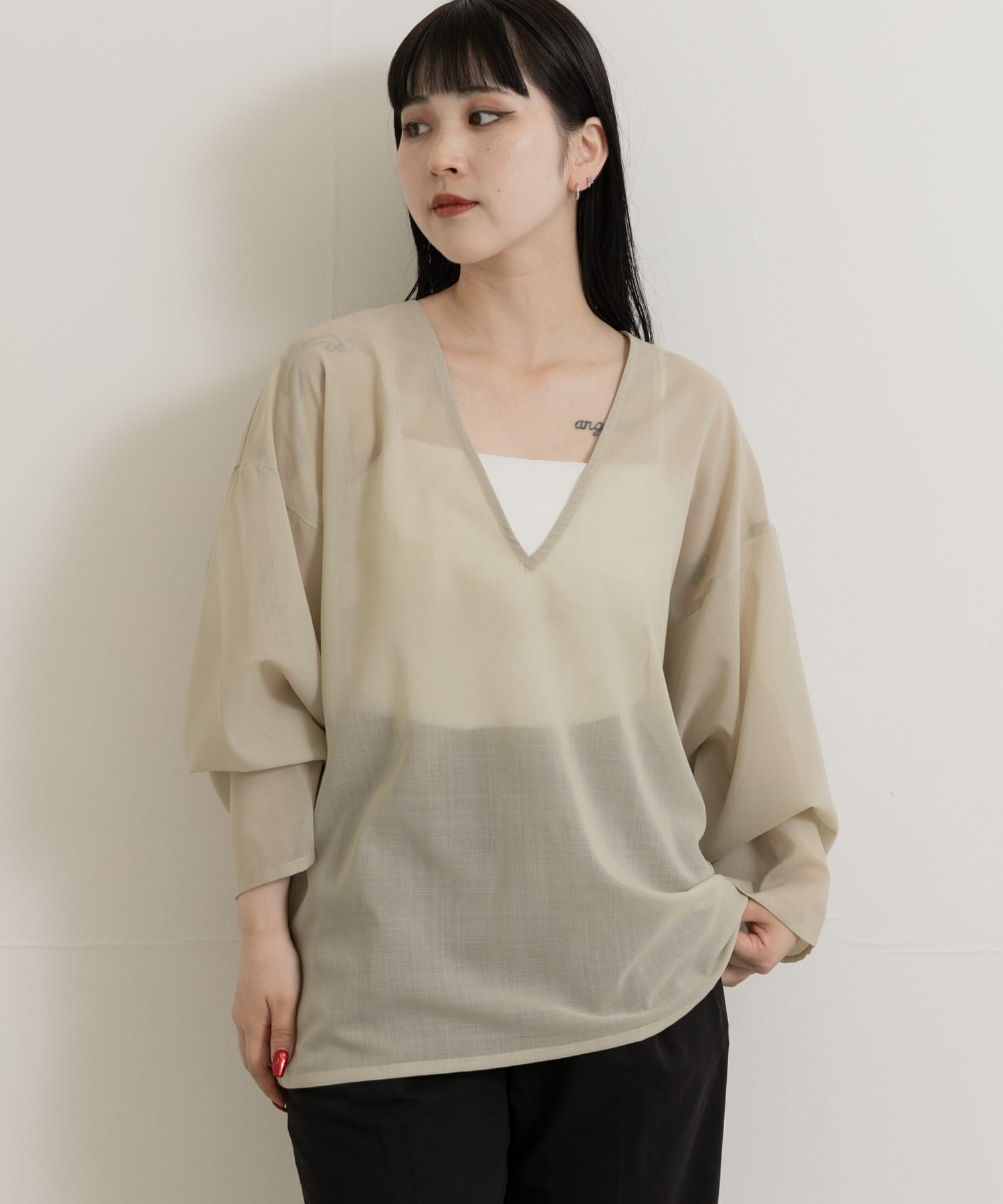 身長：156cm サイズ：one
