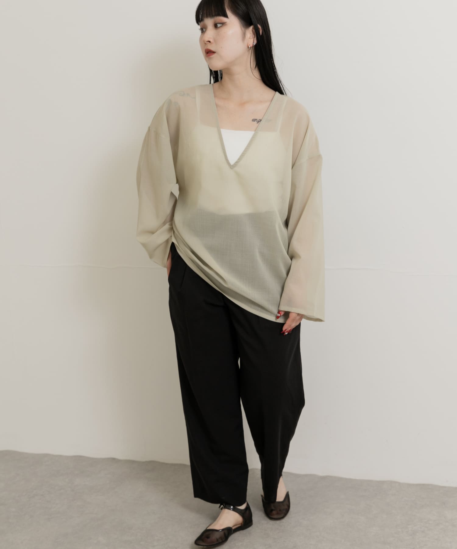 身長：156cm サイズ：one