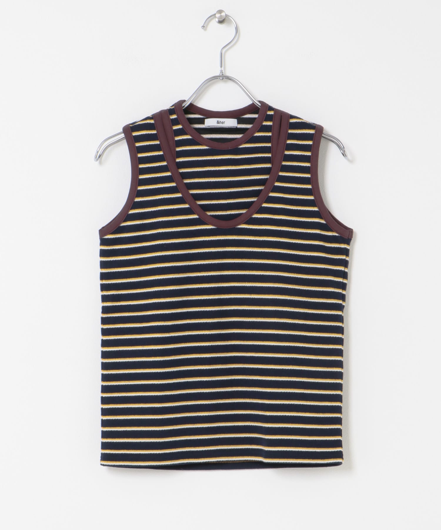 &her　Border Tank BROWN FREE