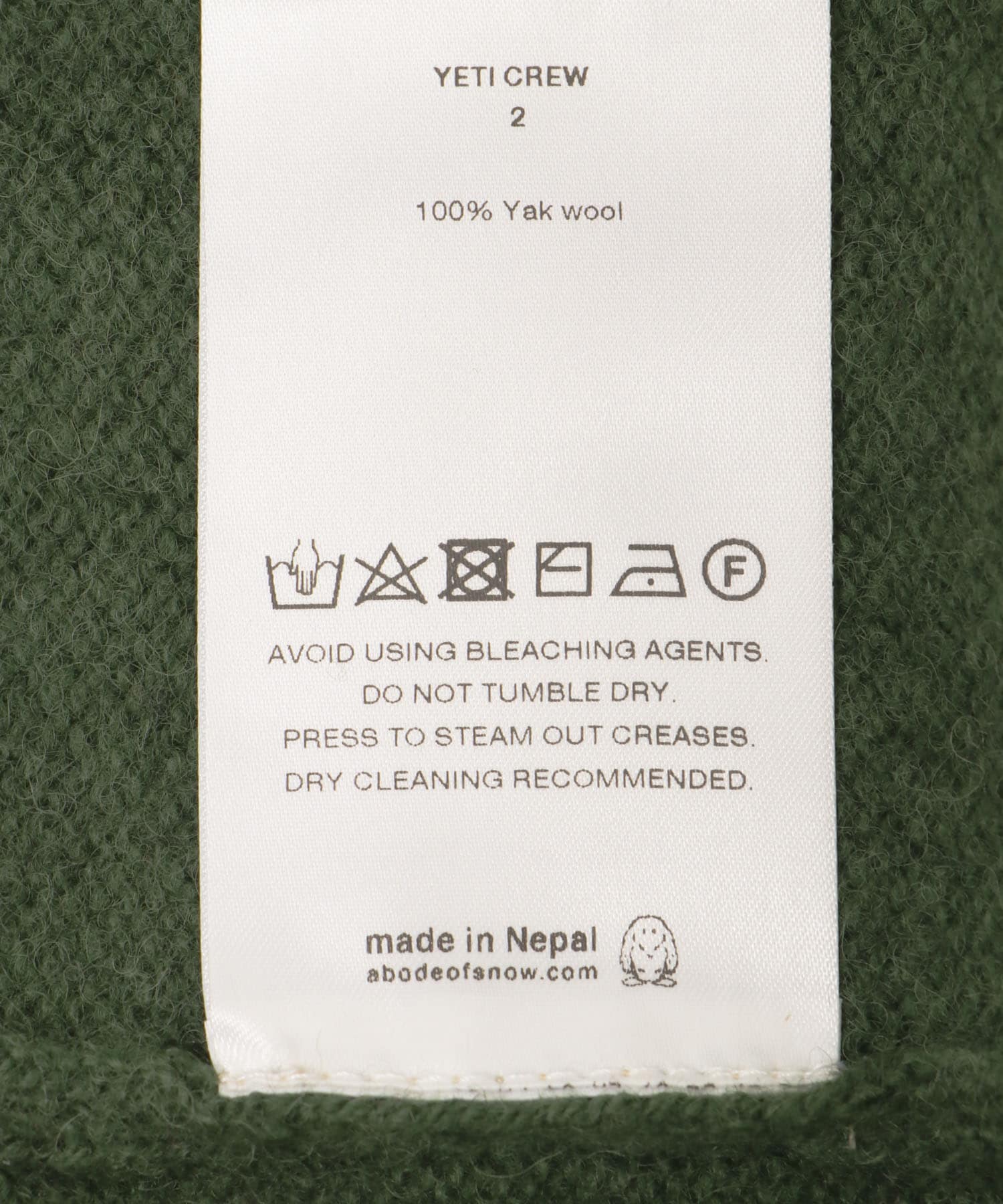 Abode of Snow　Yeti Crew Sweater Green 2