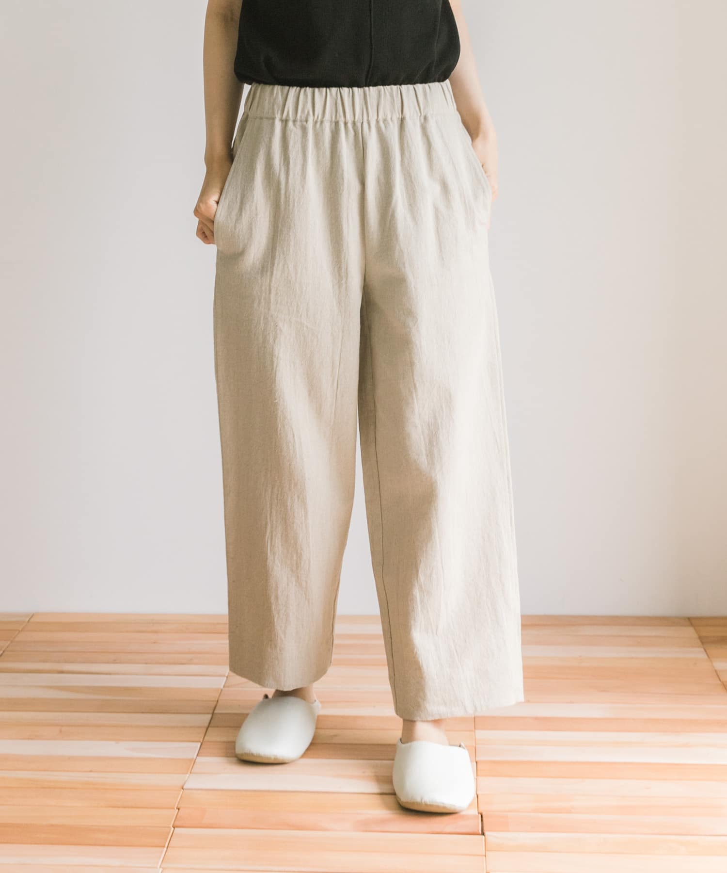 Arce　コットンリネンパンツ BEIGE M