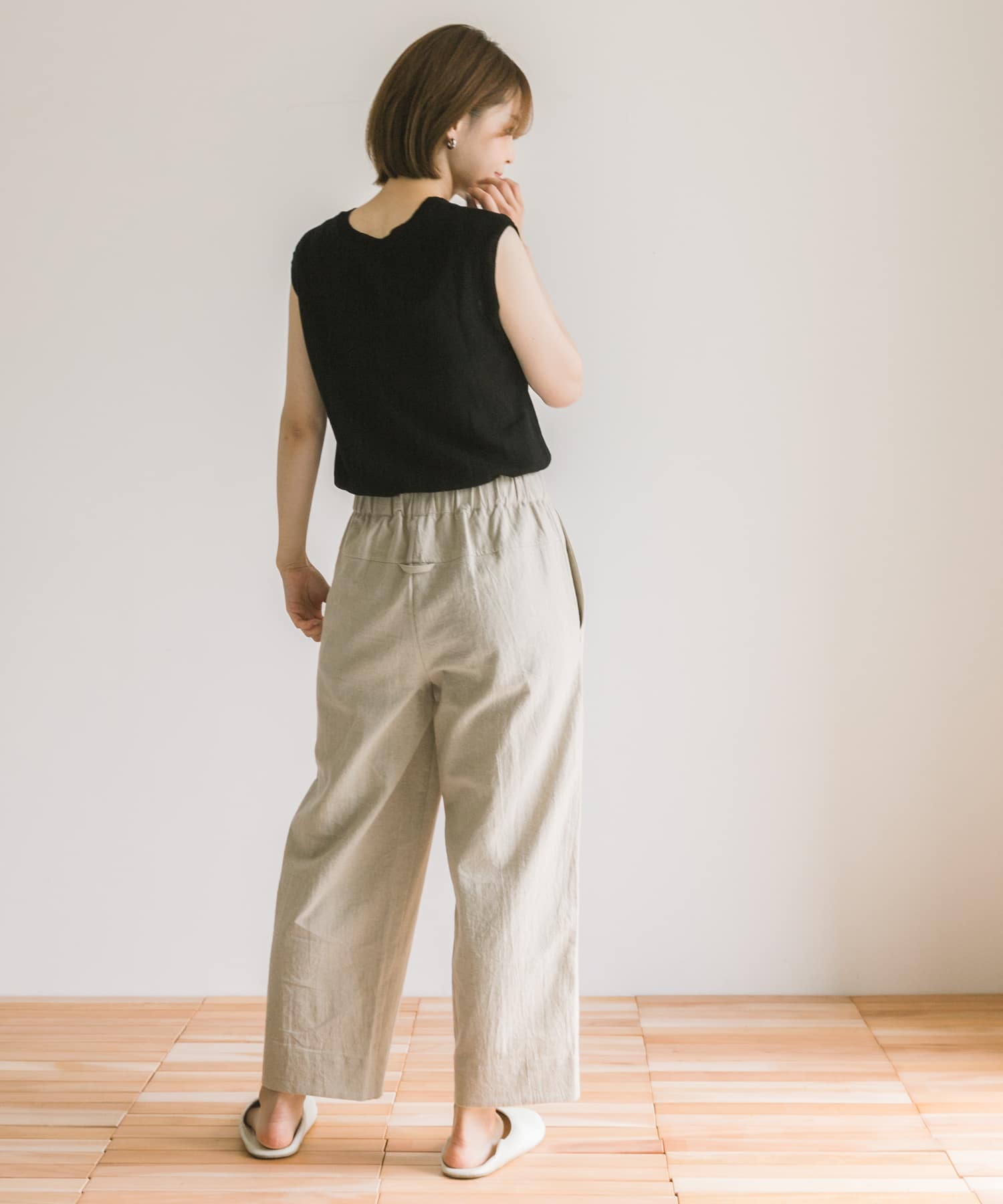 Arce　コットンリネンパンツ BEIGE M