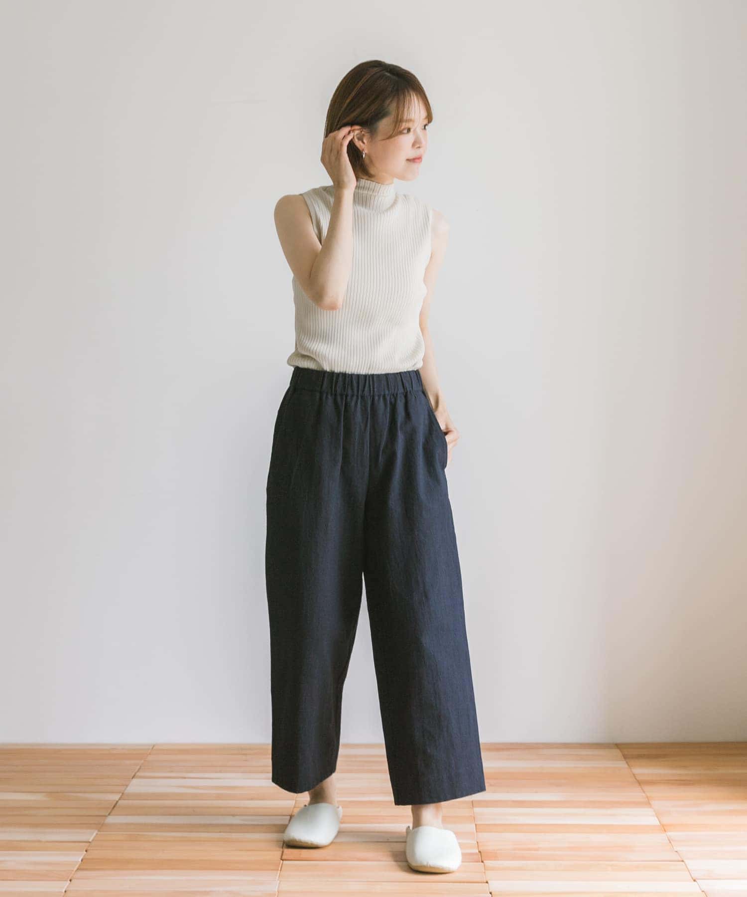 Arce　コットンリネンパンツ NAVY M
