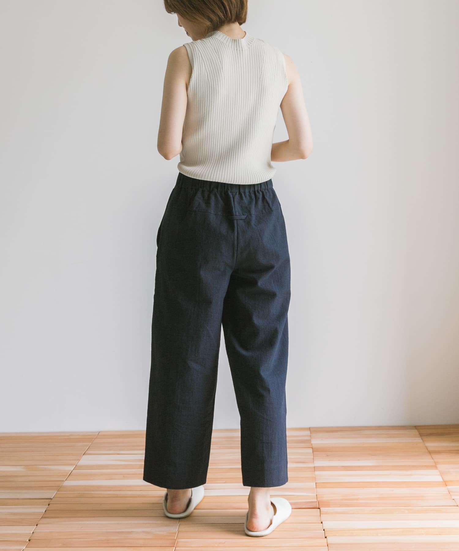 Arce　コットンリネンパンツ NAVY M