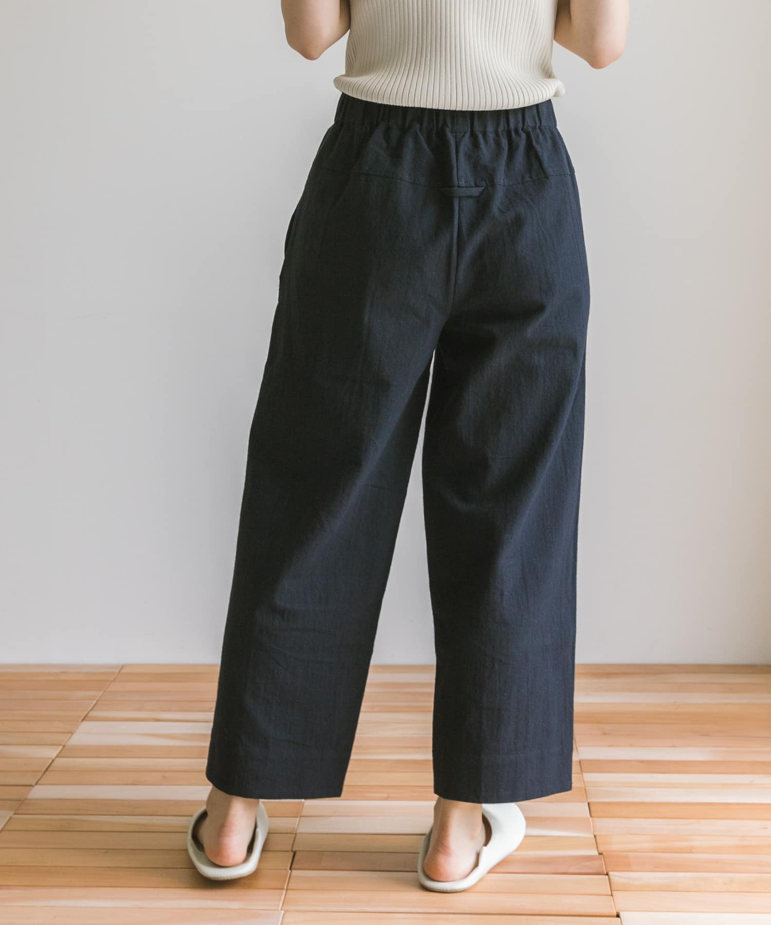 Arce　コットンリネンパンツ NAVY M