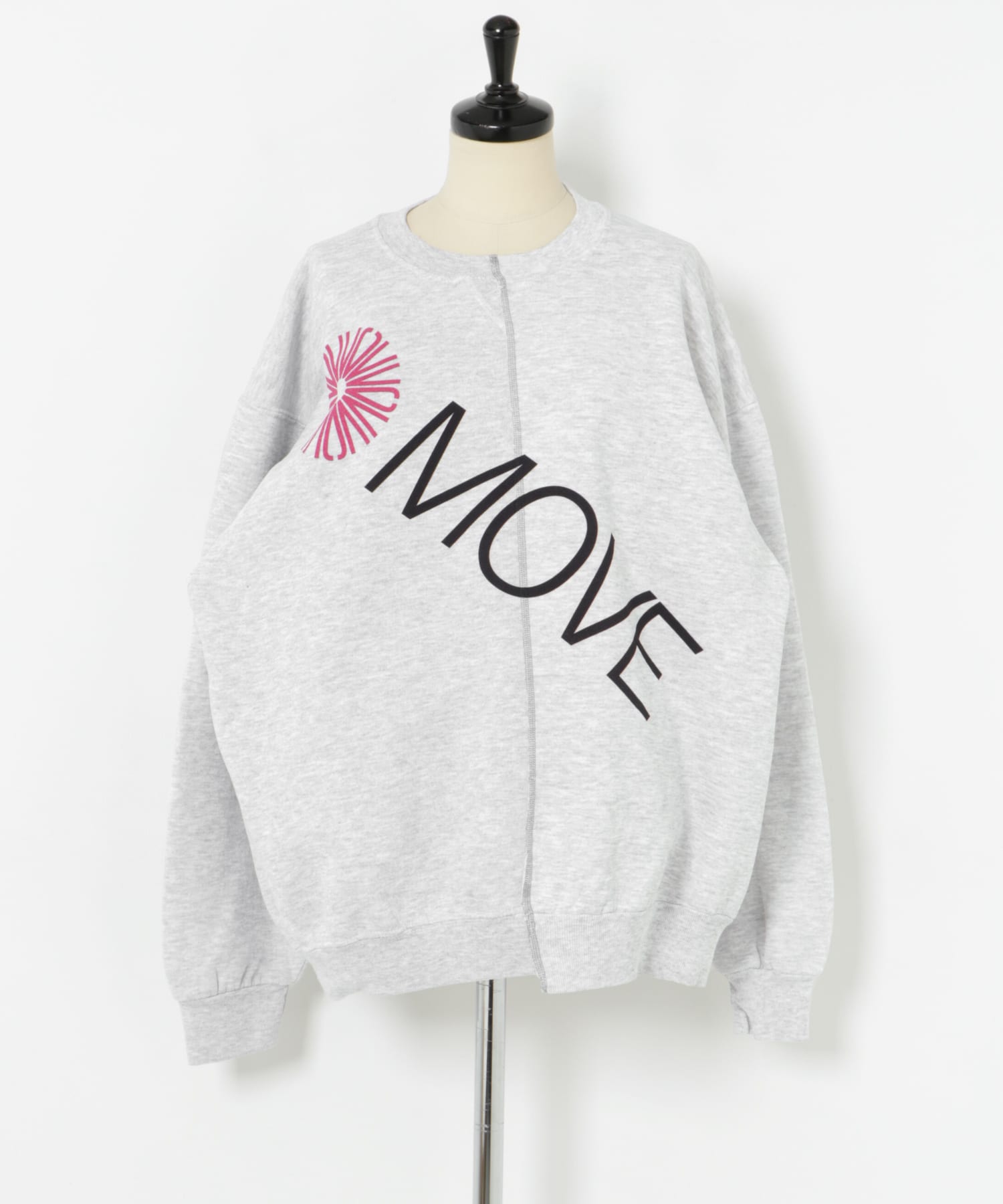 77circa　make MOVE print sweat top gray1 one
