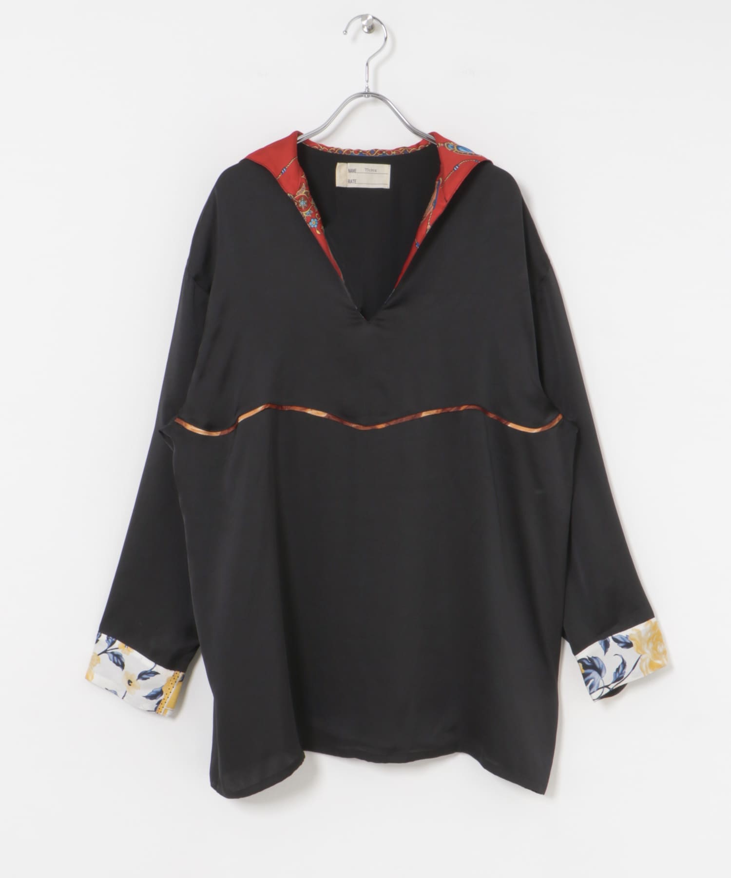 77circa　antique scarf sailor top