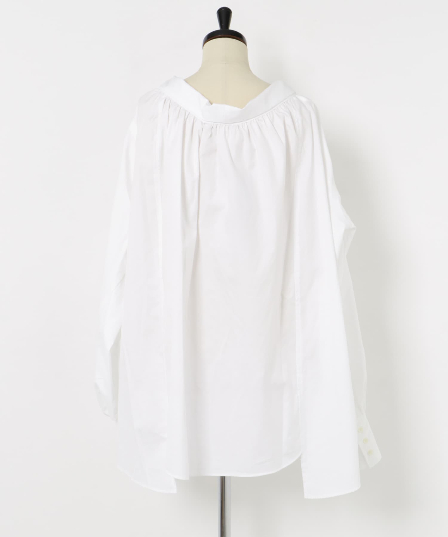 77circa　make wide cut back tie shirts white1 one