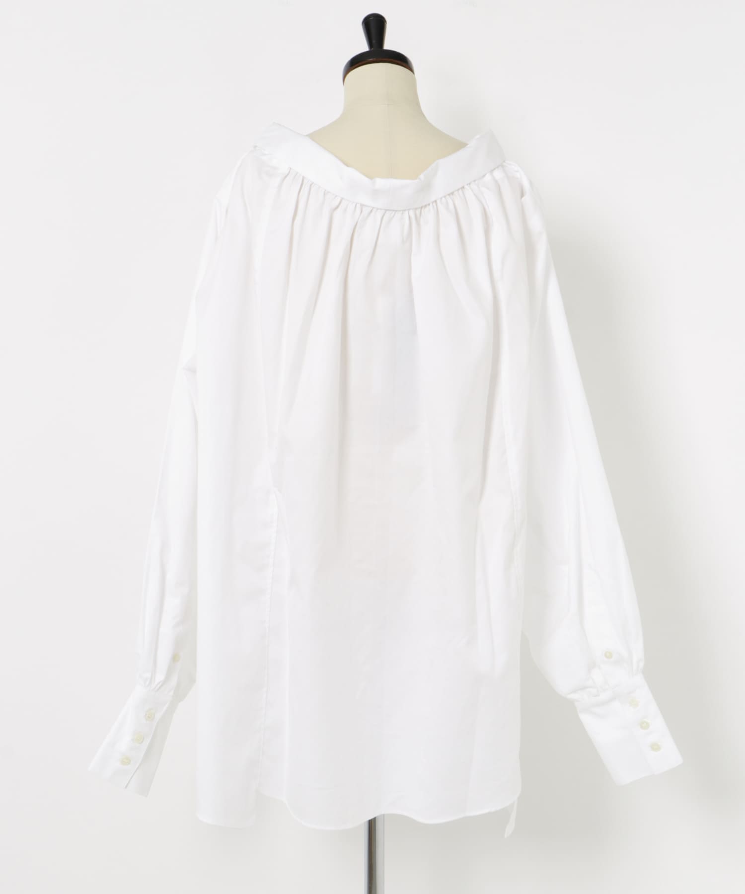 77circa　make wide cut back tie shirts white2 one