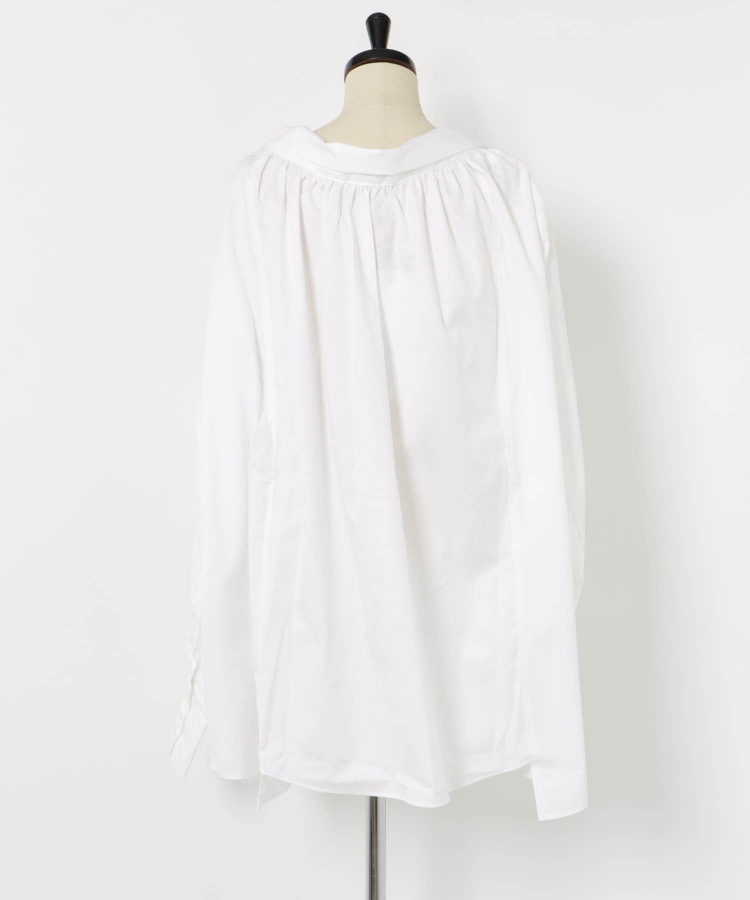 77circa　make wide cut back tie shirts white4 one