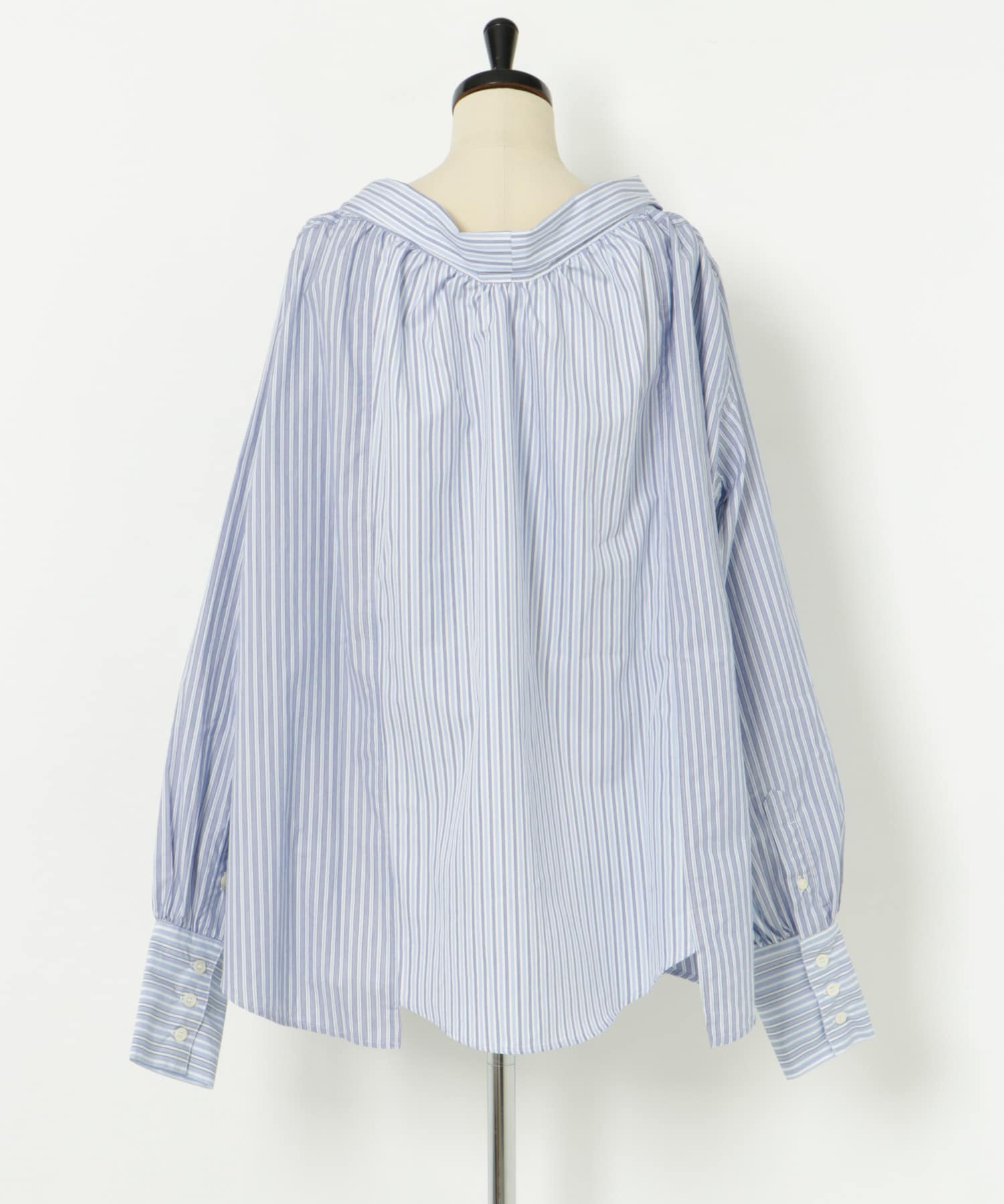 77circa　make wide cut back tie shirts stripe4 one