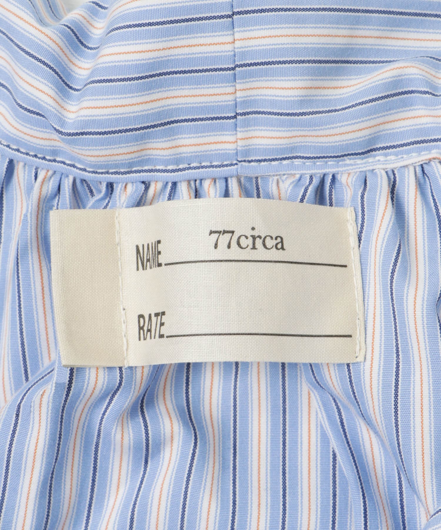 77circa　make wide cut back tie shirts stripe5 one