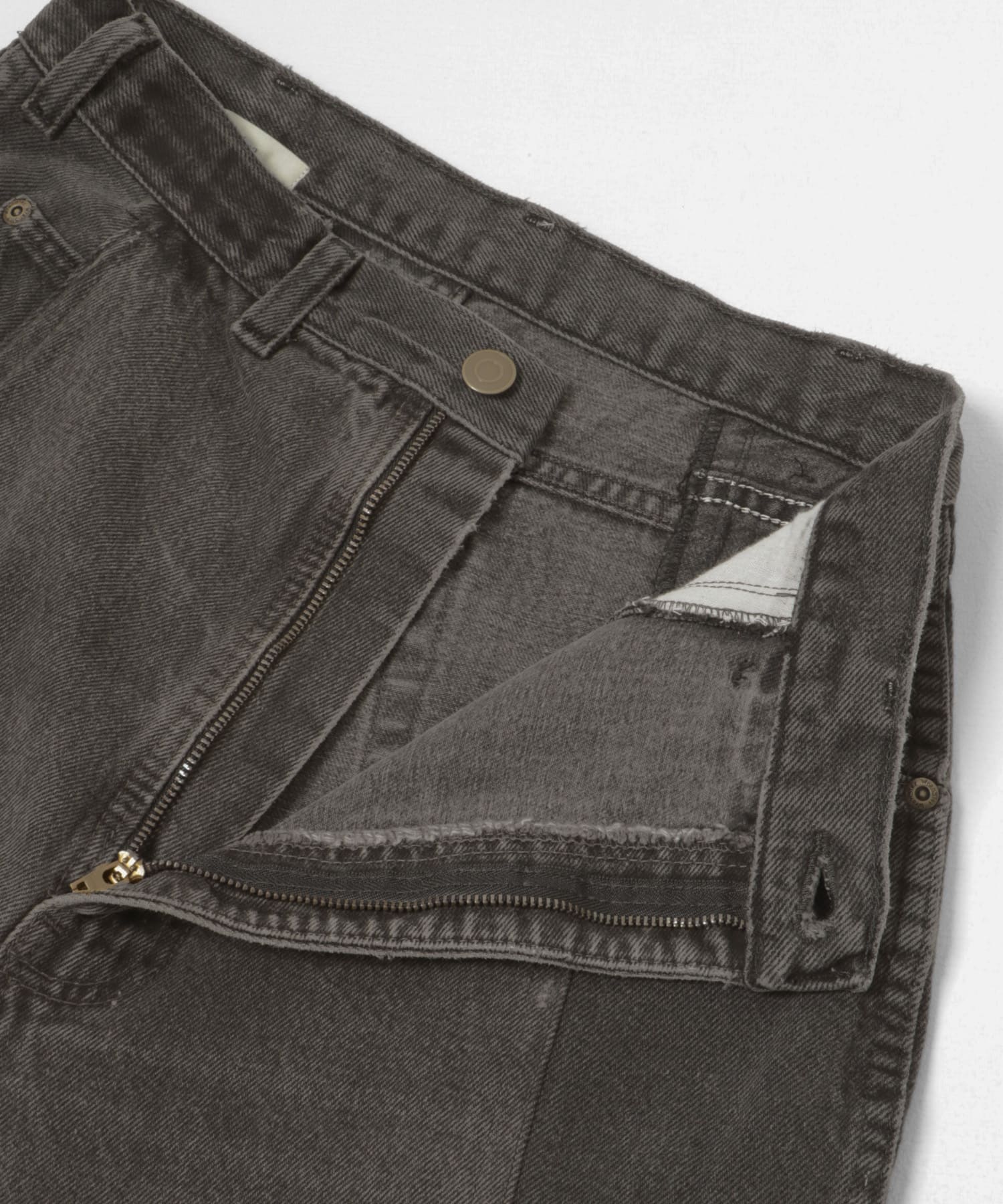 77circa　make four cutback bias slit denim pants black2 28