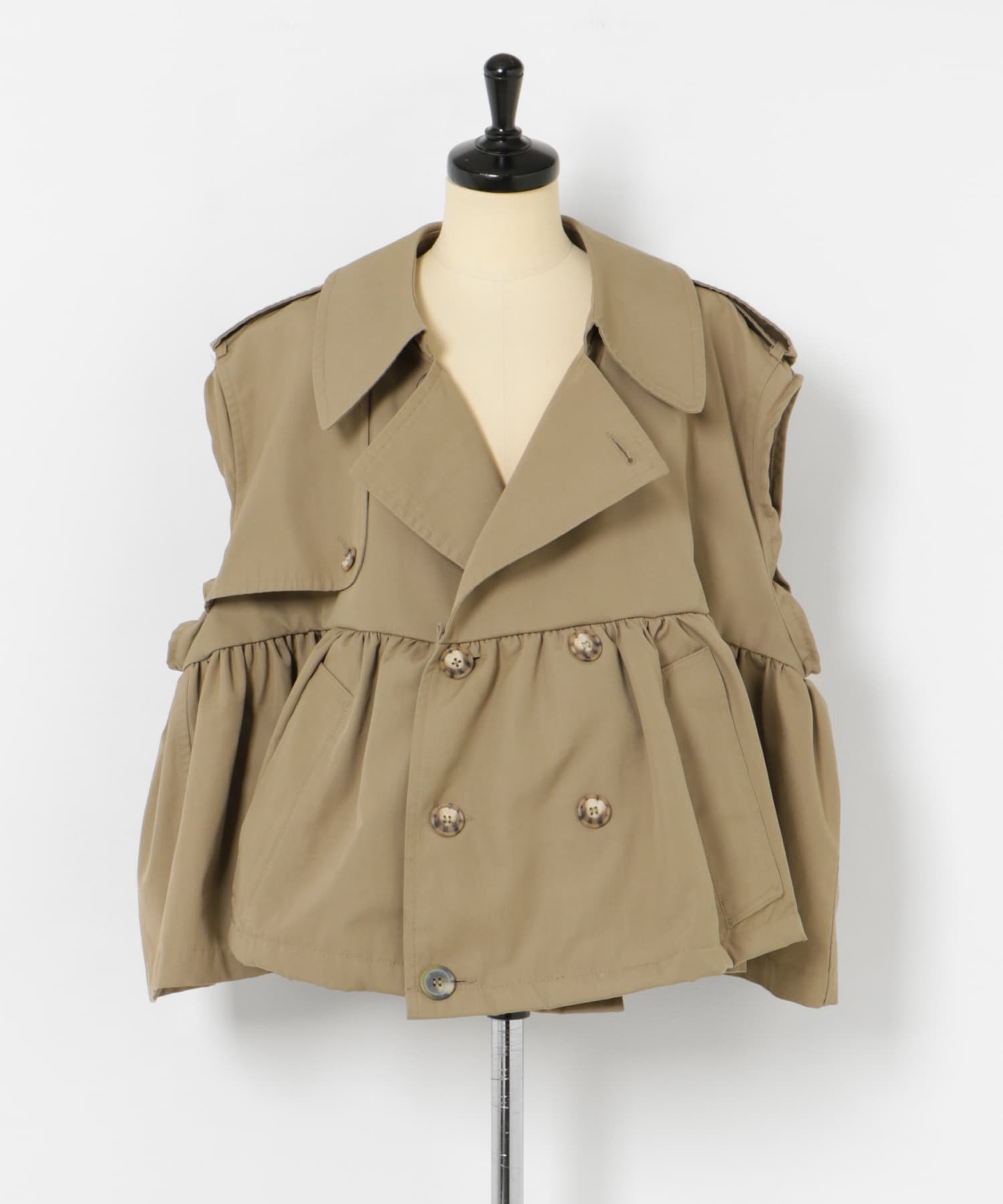 77circa　make gather hem short trench vest