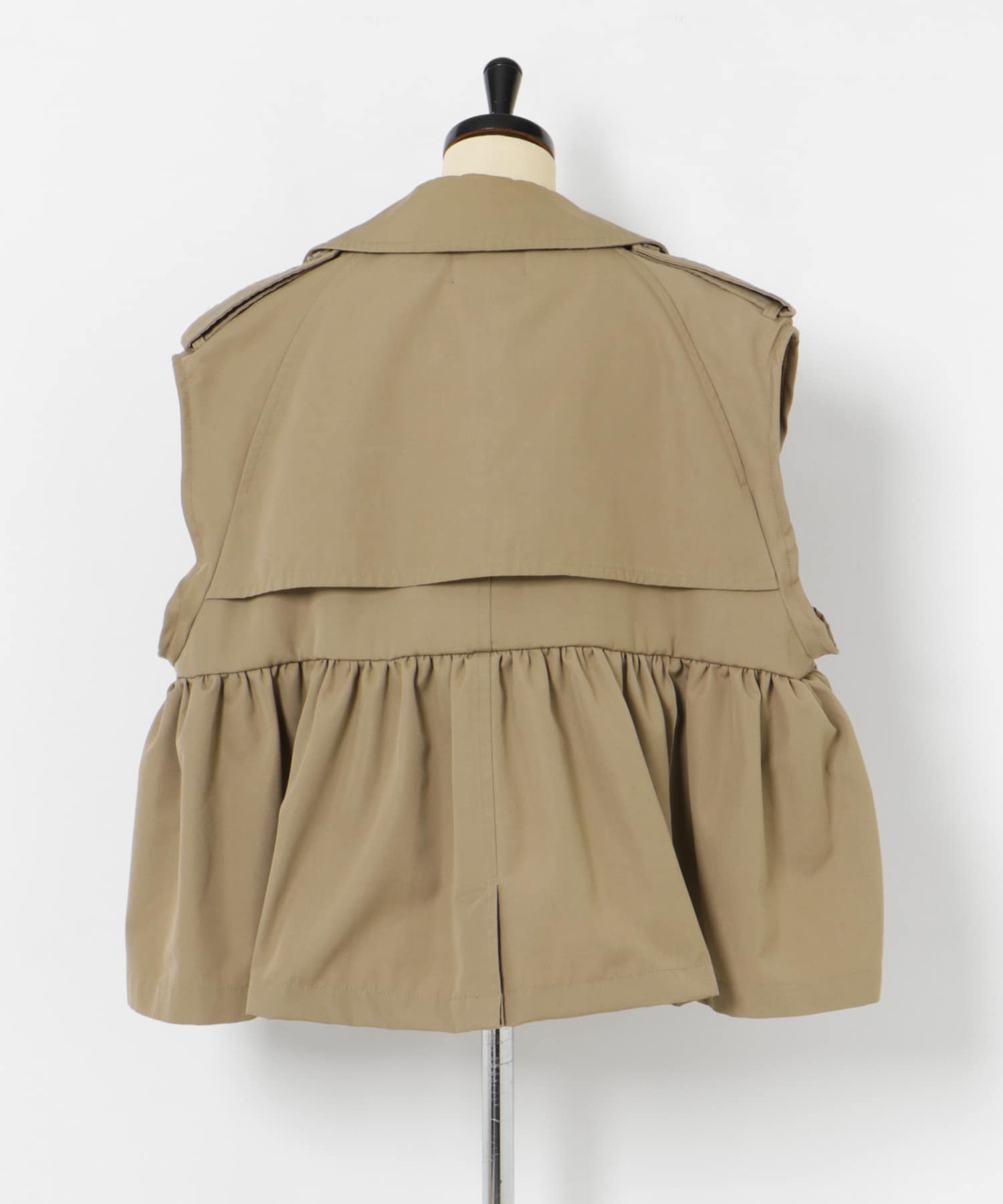 77circa　make gather hem short trench vest beige2 one
