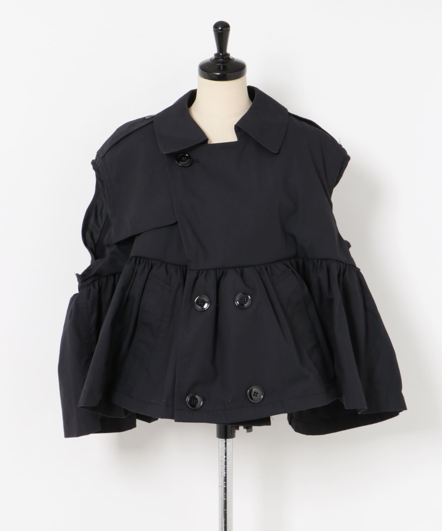 77circa　make gather hem short trench vest