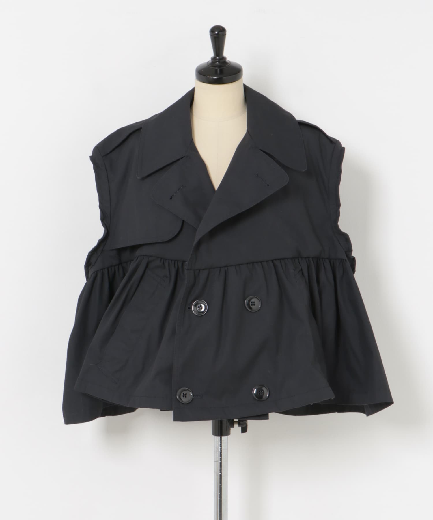 77circa　make gather hem short trench vest